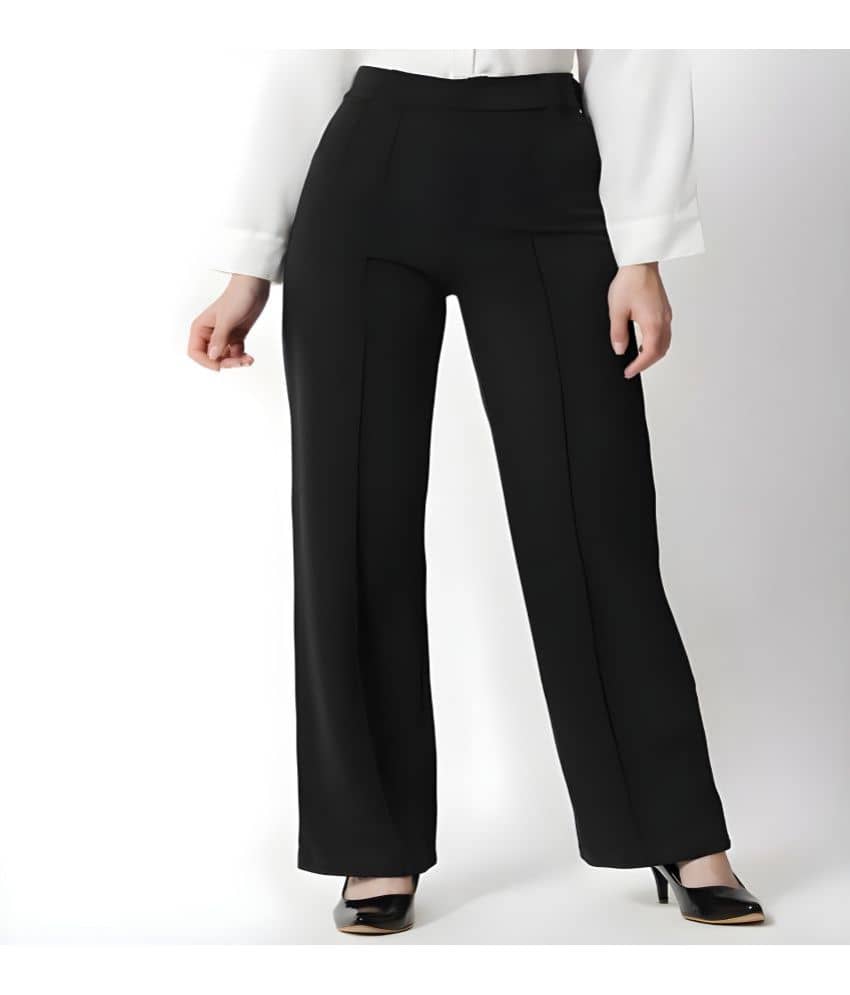 Leavess Black Polyester Straight Women's Palazzos ( Pack of 1 )