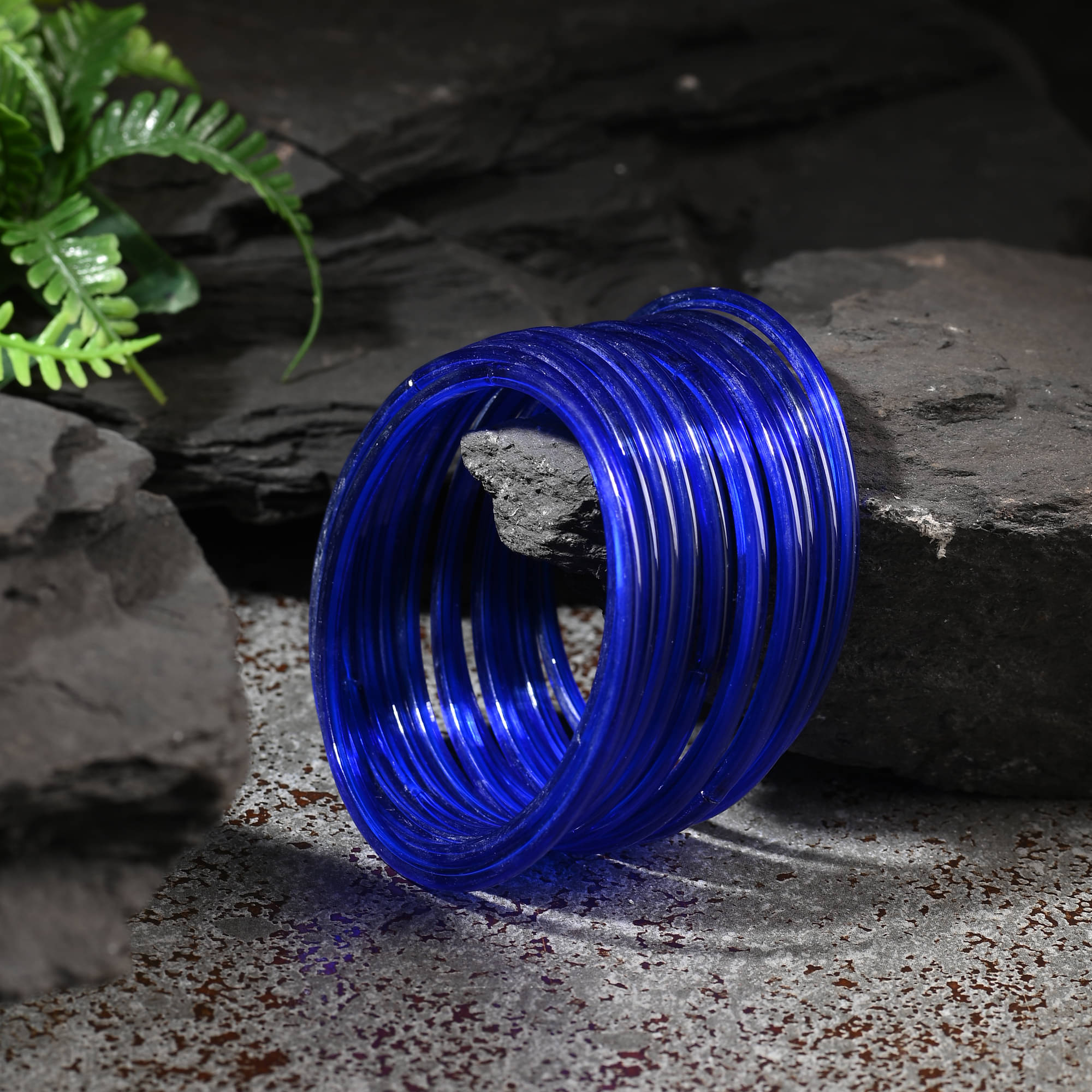     			Somil Blue Bangle Set ( Pack of 12 )