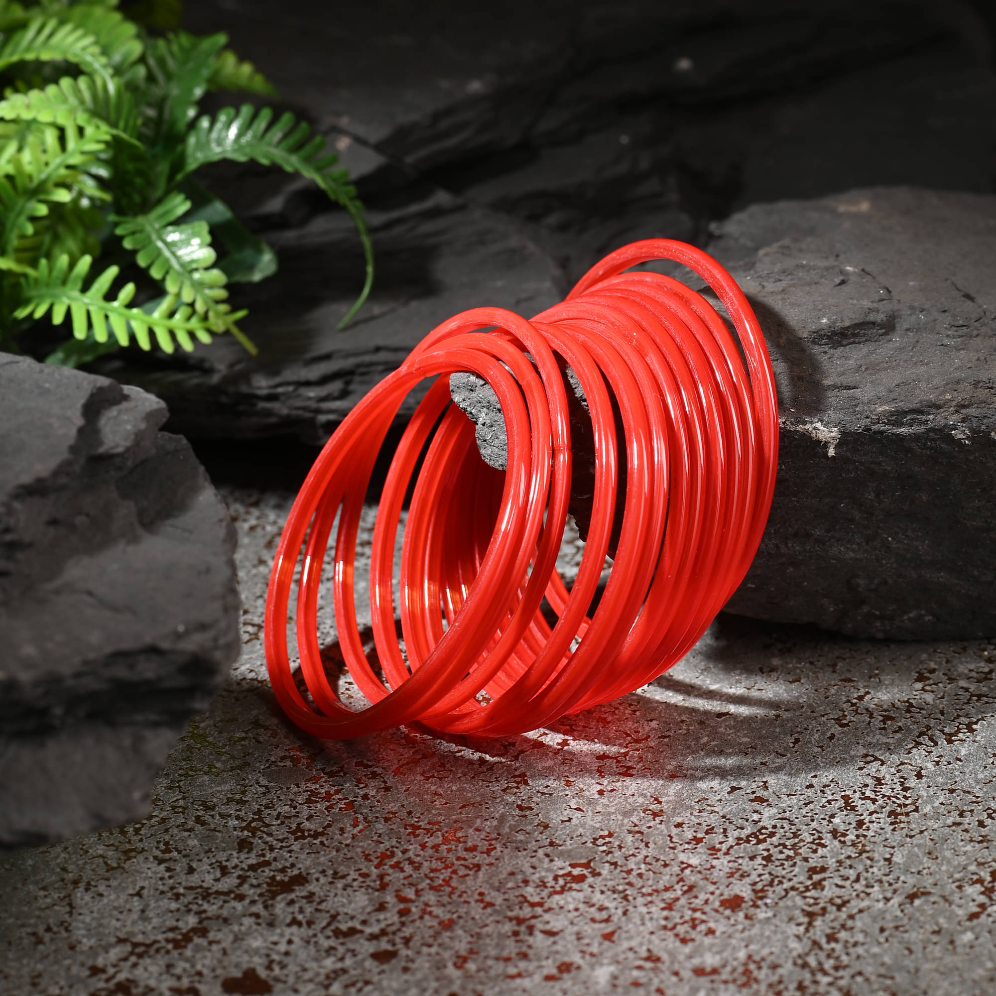 Somil Red Bangle Set ( Pack of 12 ) Somil Red Bangle Set ( Pack of 12 )