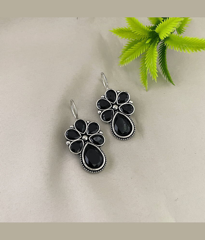 Sunhari Jewels Black Hoops Earrings ( Pack of 1 ) - Earrings | Buy online on ZillyBuy