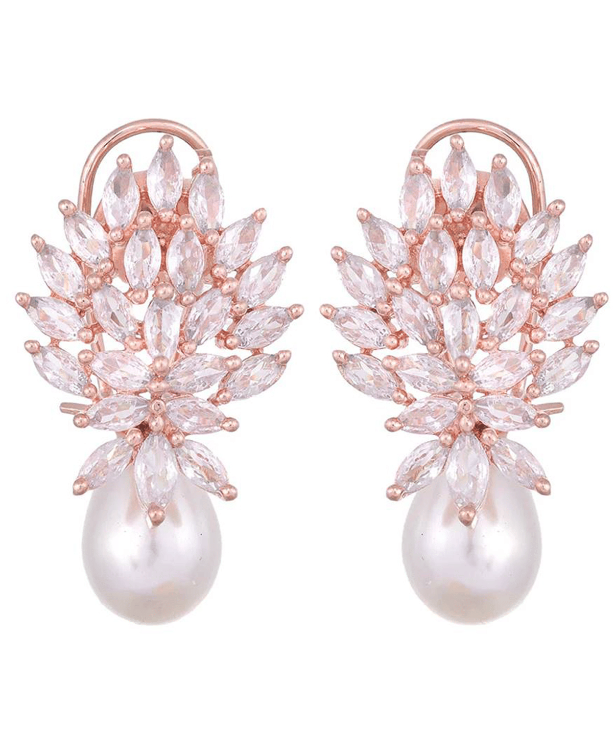 Sunhari Jewels Rose Gold Hoops Earrings ( Pack of 1 ) - Earrings | Buy online on ZillyBuy