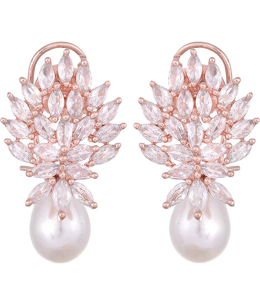 Sunhari Jewels Rose Gold Hoops Earrings ( Pack of 1 ) - Earrings | Buy online on ZillyBuy