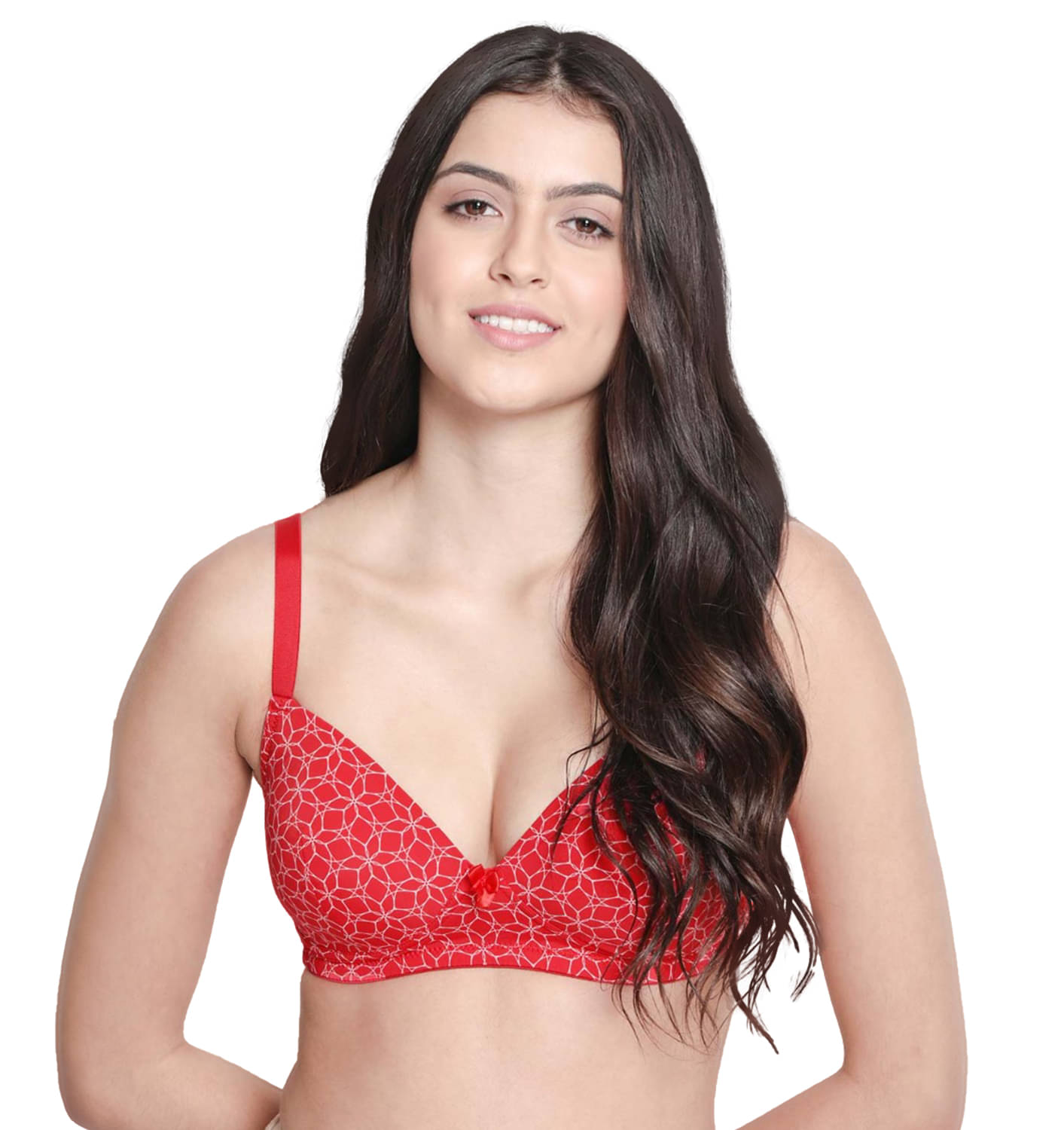 Taabu Nylon Women's T-Shirt Bra ( Red ) PRTB005-FieryRed     			Taabu Nylon Women's T-Shirt Bra ( Red ) PRTB005-FieryRed