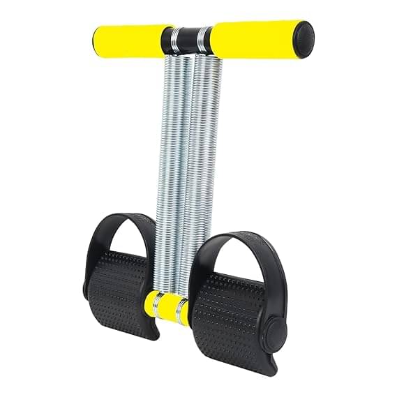     			Tummy Trimmer Double Spring, Waist Trimmer Abs Exerciser Body Toner Fat Burner Core & Abdominal Leg Exerciser Equipment for Men and Women (Yellow), Pack of 1