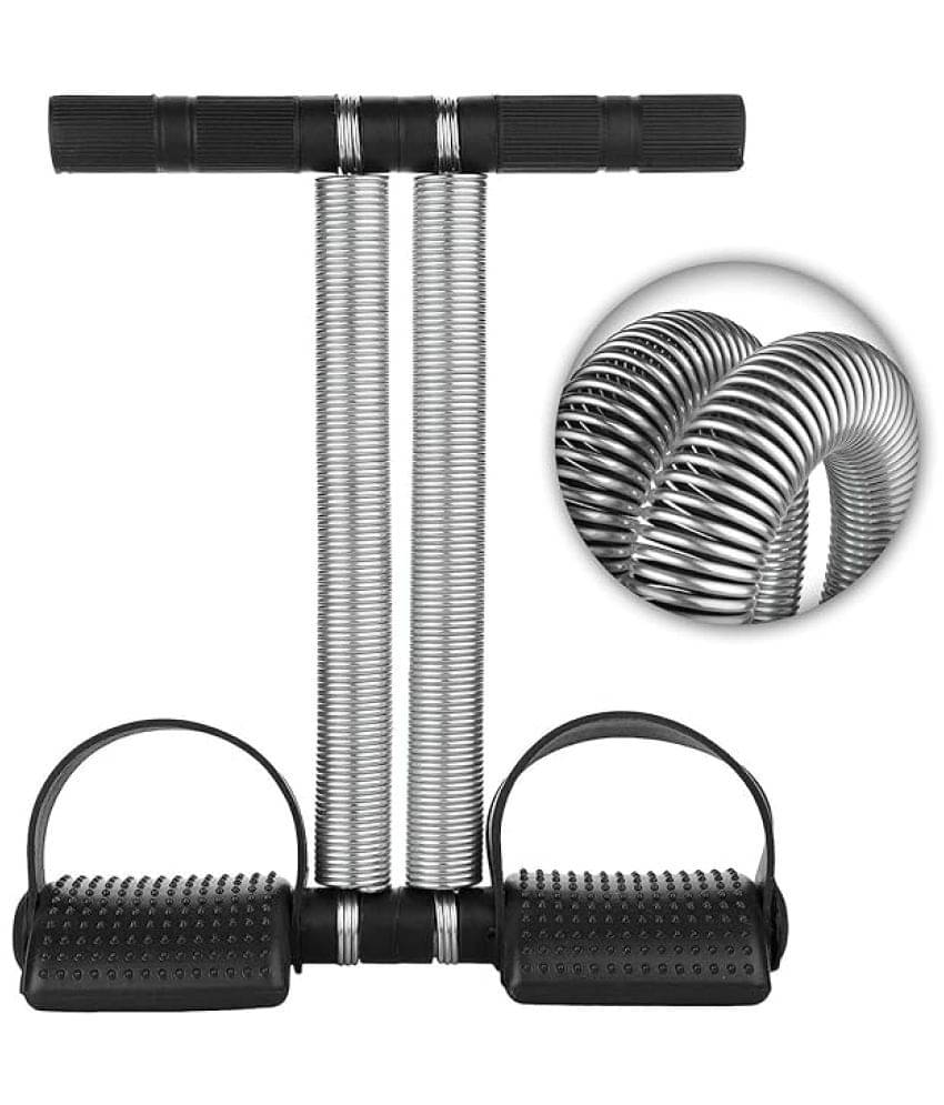 Tummy Trimmer For Men Women Waist Trimming Bicep Double Stainless Steel Spring Heavy Duty Home Gym Workout, Pack of 1 (Black) Tummy Trimmer For Men Women Waist Trimming Bicep Double Stainless Steel Spring Heavy Duty Home Gym Workout, Pack of 1 (Black)