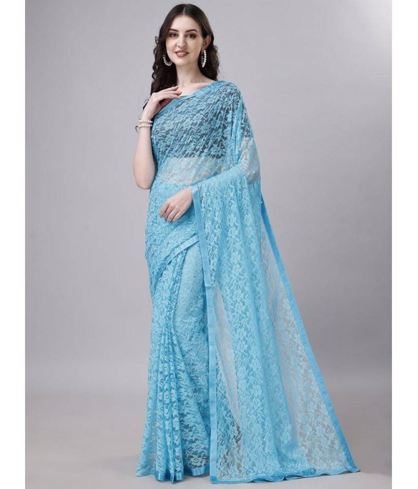     			VERVIZA Net Embroidered Saree With Unstitched Blouse Piece ( Light Grey )