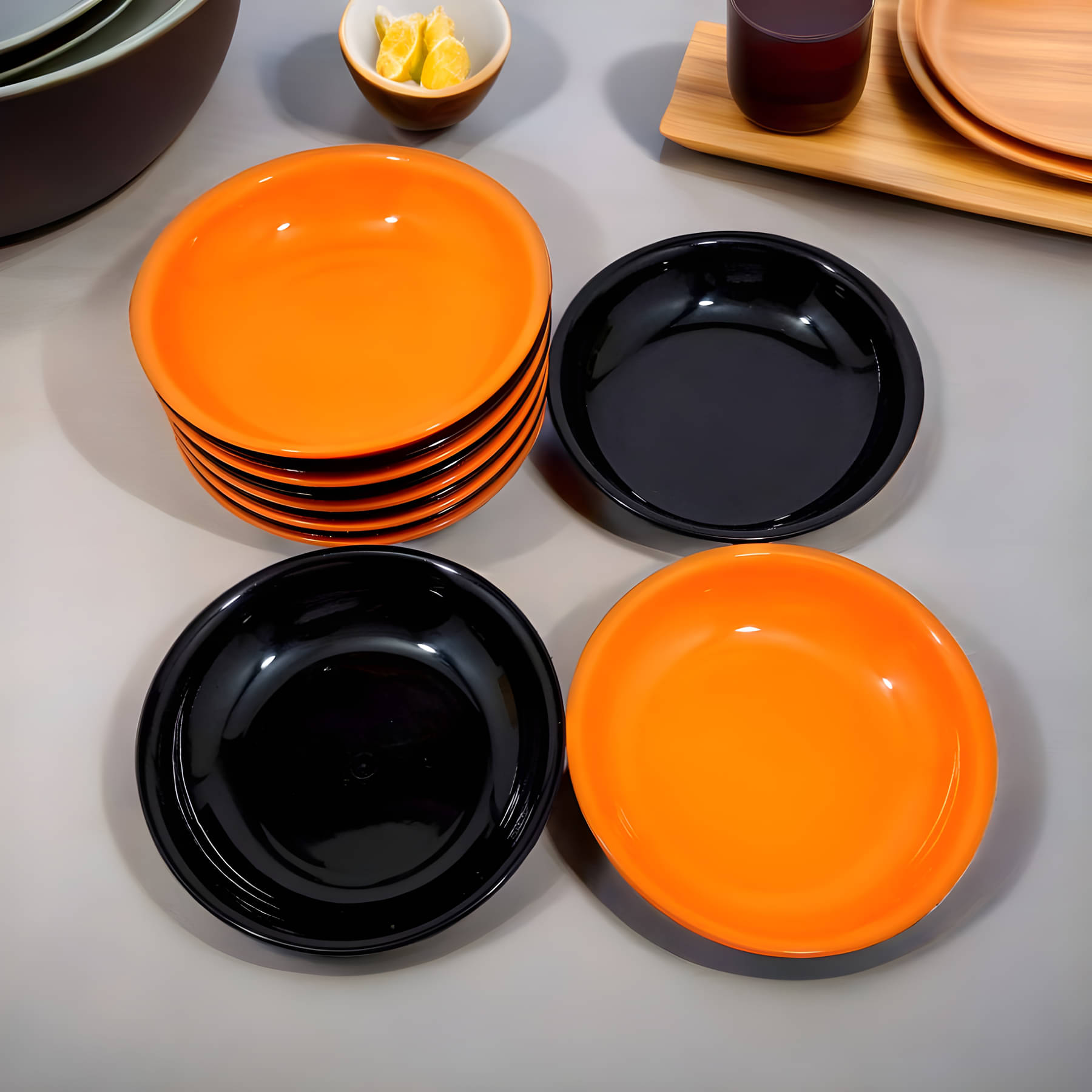 kitchrox 12 Pcs Plastic Multi Color Quarter Plate kitchrox 12 Pcs Plastic Multi Color Quarter Plate