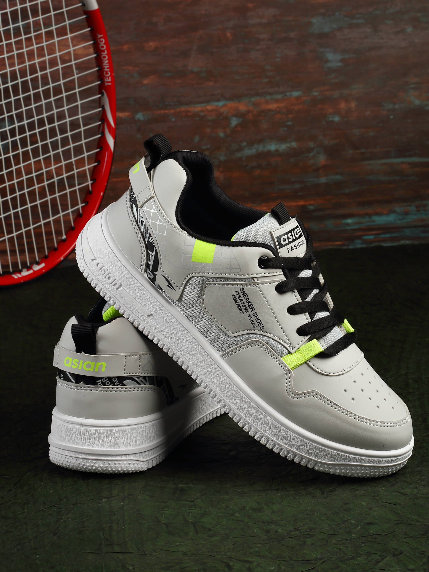     			ASIAN THUNDER-05 Light Grey Men's Sneakers