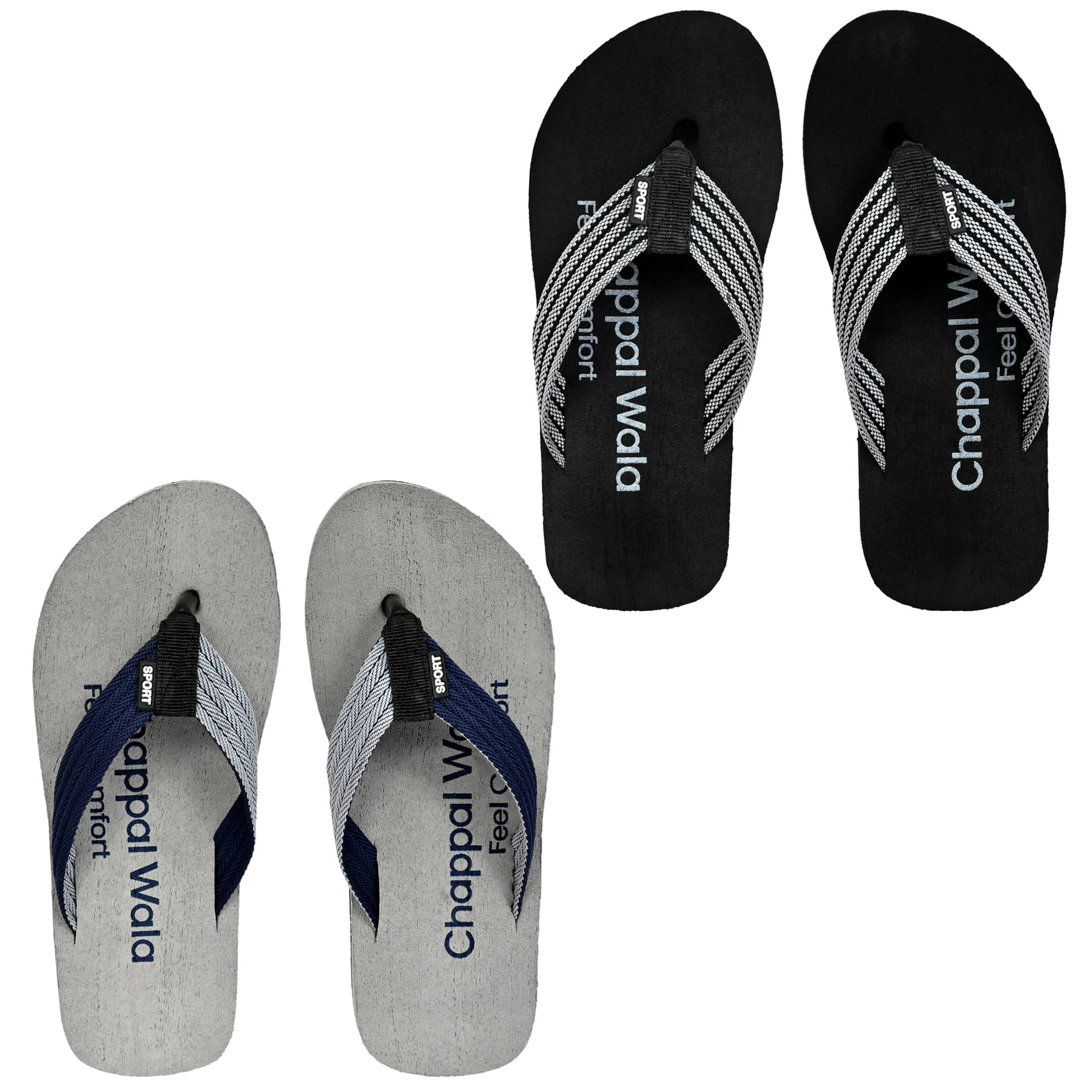     			Altek Black Men's Thong Flip Flop