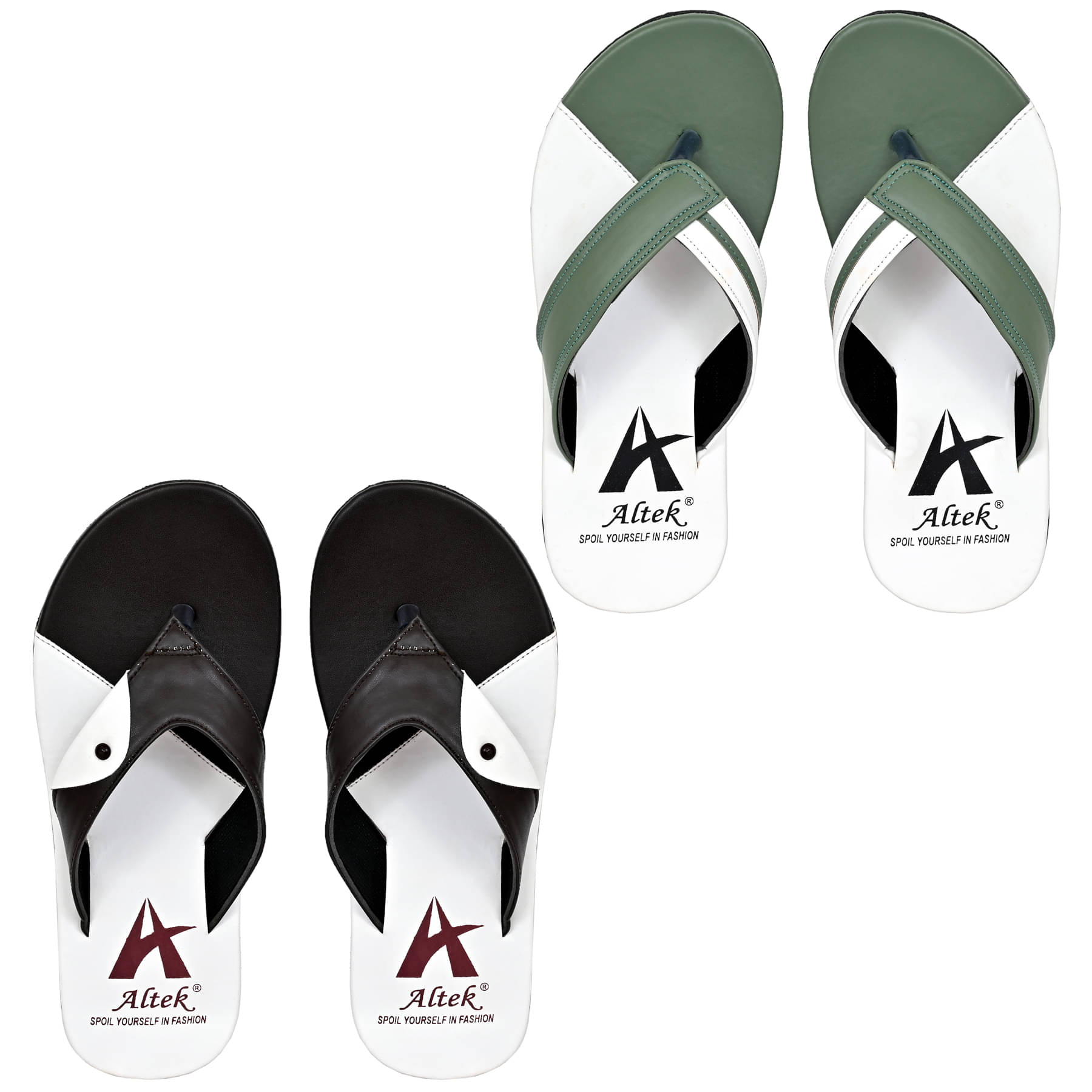     			Altek Green Men's Thong Flip Flop
