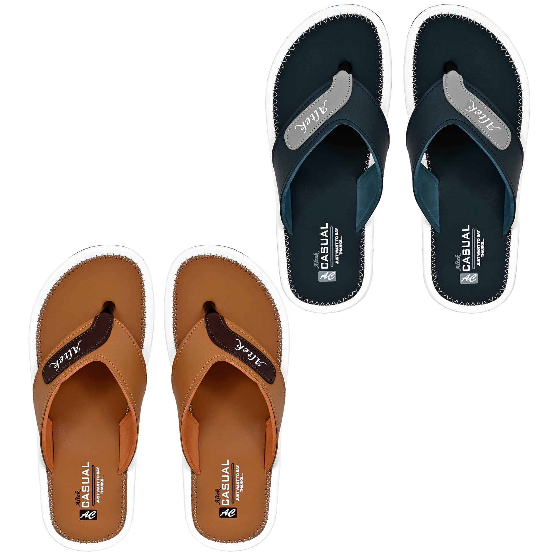 Altek Navy Men's Thong Flip Flop