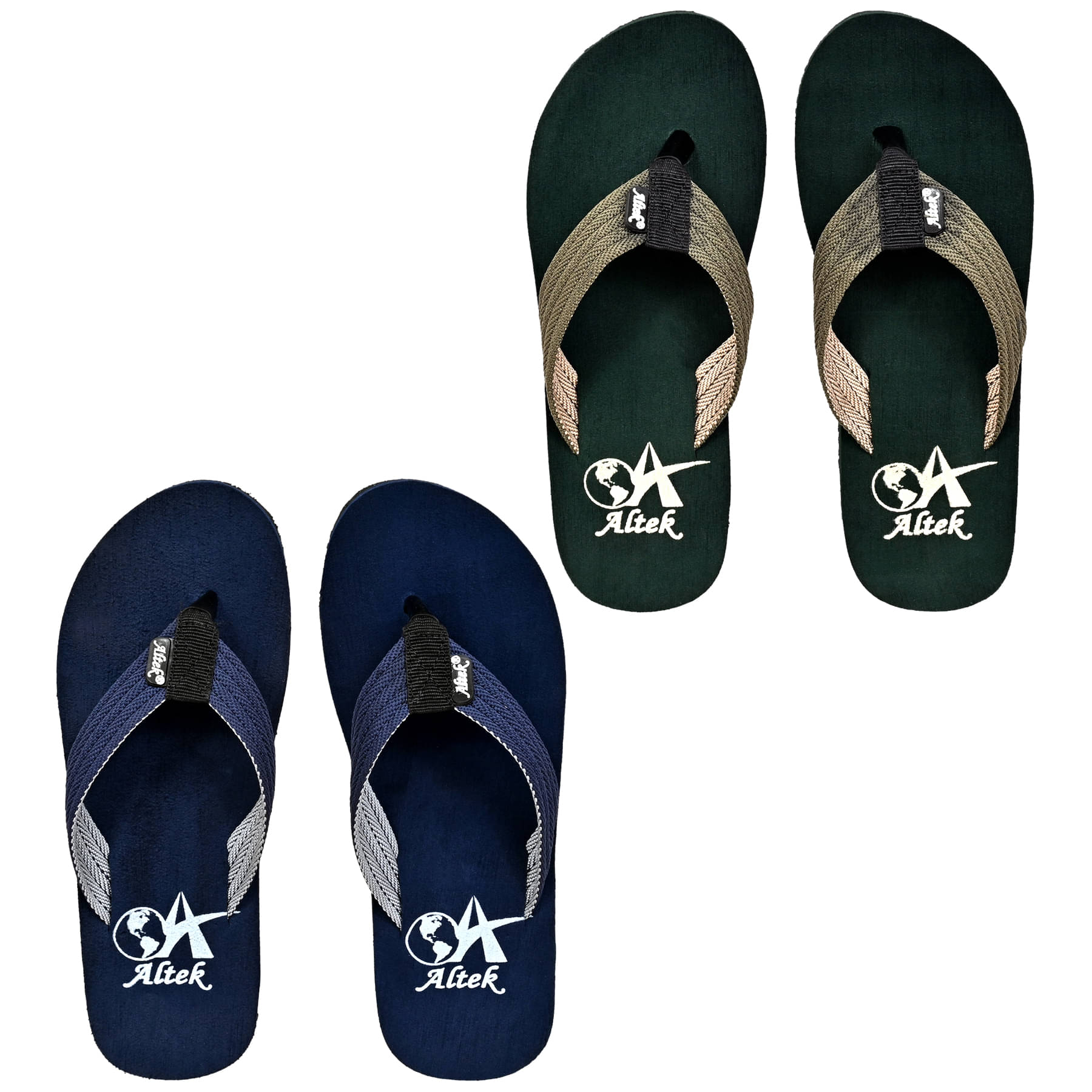     			Altek Olive Men's Thong Flip Flop