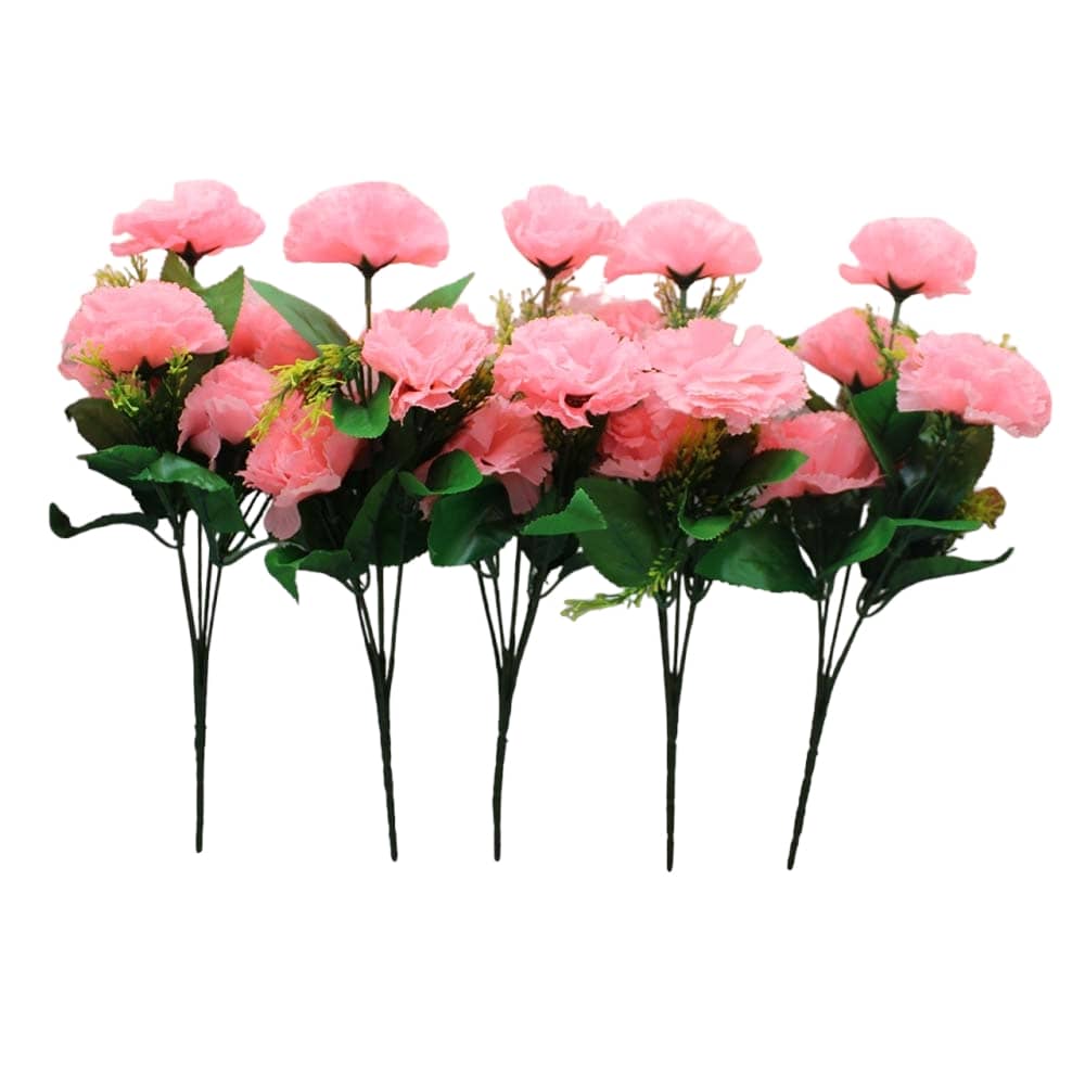 Hidooa - Pink Carnations Artificial Flower ( Pack of 5 )