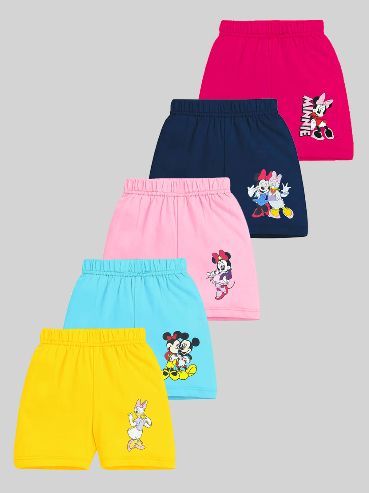 Kuchipoo - Multicolor Cotton Blend Girls Shorts ( Pack of 5 ) - Shorts | Buy online on ZillyBuy