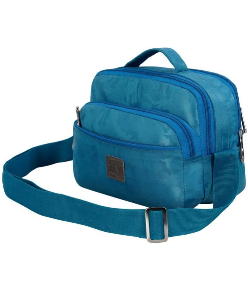 Leather World Blue Solid Messenger Bag - Handbags | Buy online on ZillyBuy