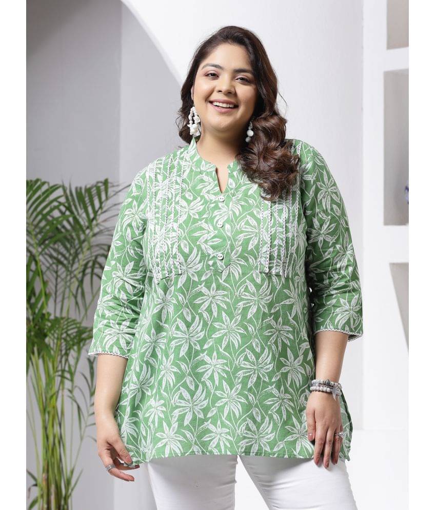    			Little More By Stylum Women's Cotton Tunic ( Green )