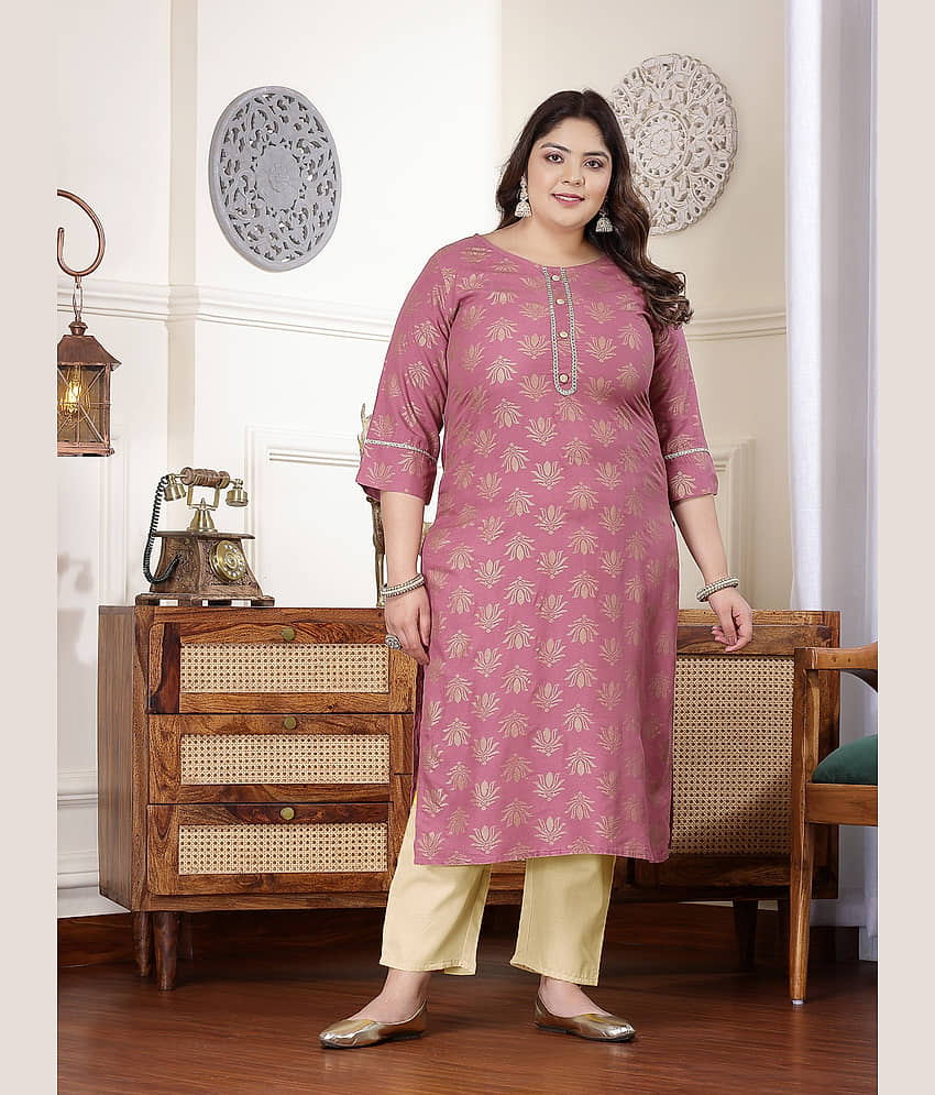 Little More By Stylum Rayon Printed Straight Women's Kurti - Wine ( Pack of 1 ) - Kurtis, Tunics | Buy online on ZillyBuy