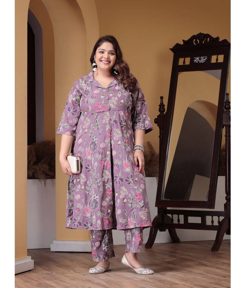Little More By Stylum Rayon Printed Kurti With Pants Women's Stitched Salwar Suit - Mauve ( Pack of 1 ) Little More By Stylum Rayon Printed Kurti With Pants Women's Stitched Salwar Suit - Mauve ( Pack of 1 )