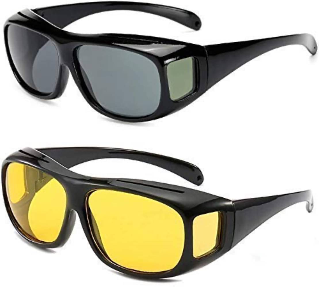 MANDEV Day & Night HD Vision Yellow Riding Goggles ( Pack of 2 )     			MANDEV Day & Night HD Vision Yellow Riding Goggles ( Pack of 2 )