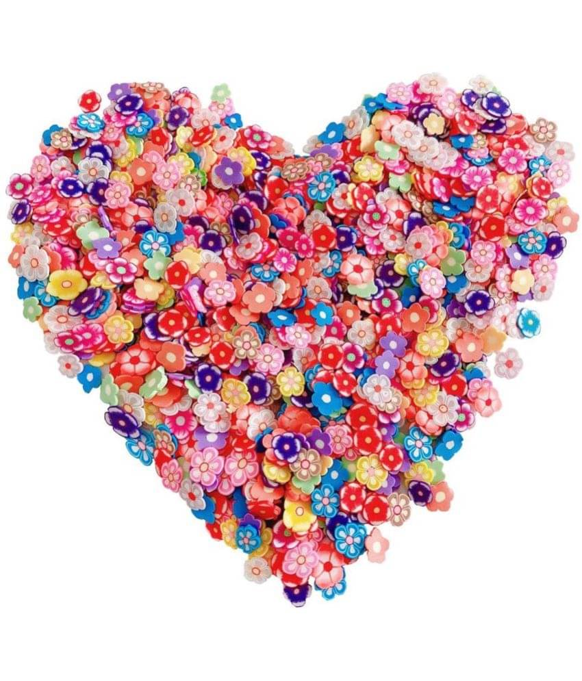     			PRANSUNITA Rubber Resin Polymer Rubber Mini Charms Shaker Slices – Mix Flower ( Pack of 1 )