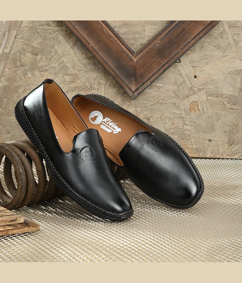 Rising Wolf Black Men's Slip on - Formal Shoes | Buy online on ZillyBuy