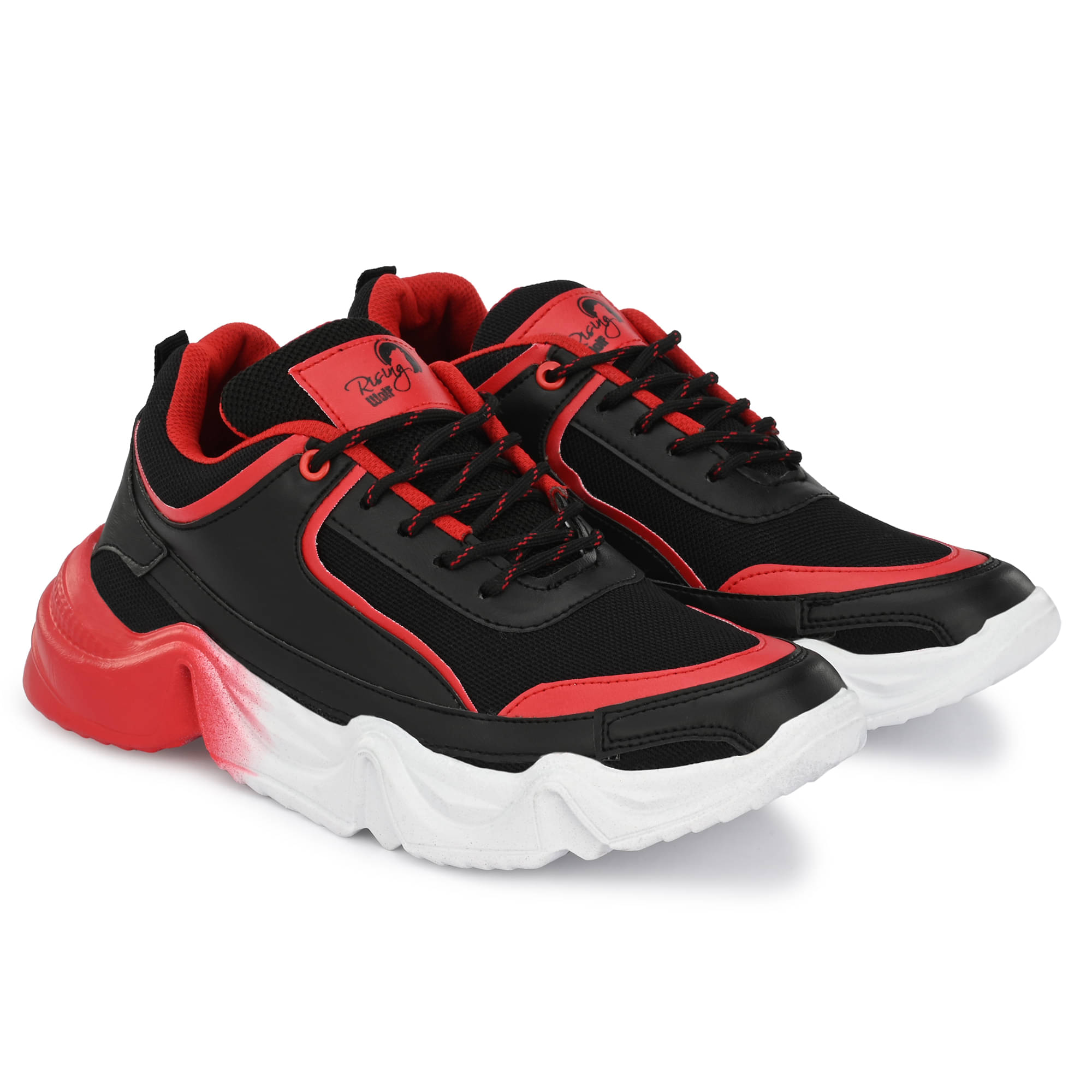     			Rising Wolf Synthetic Leather Sneakers Red Men's Sneakers
