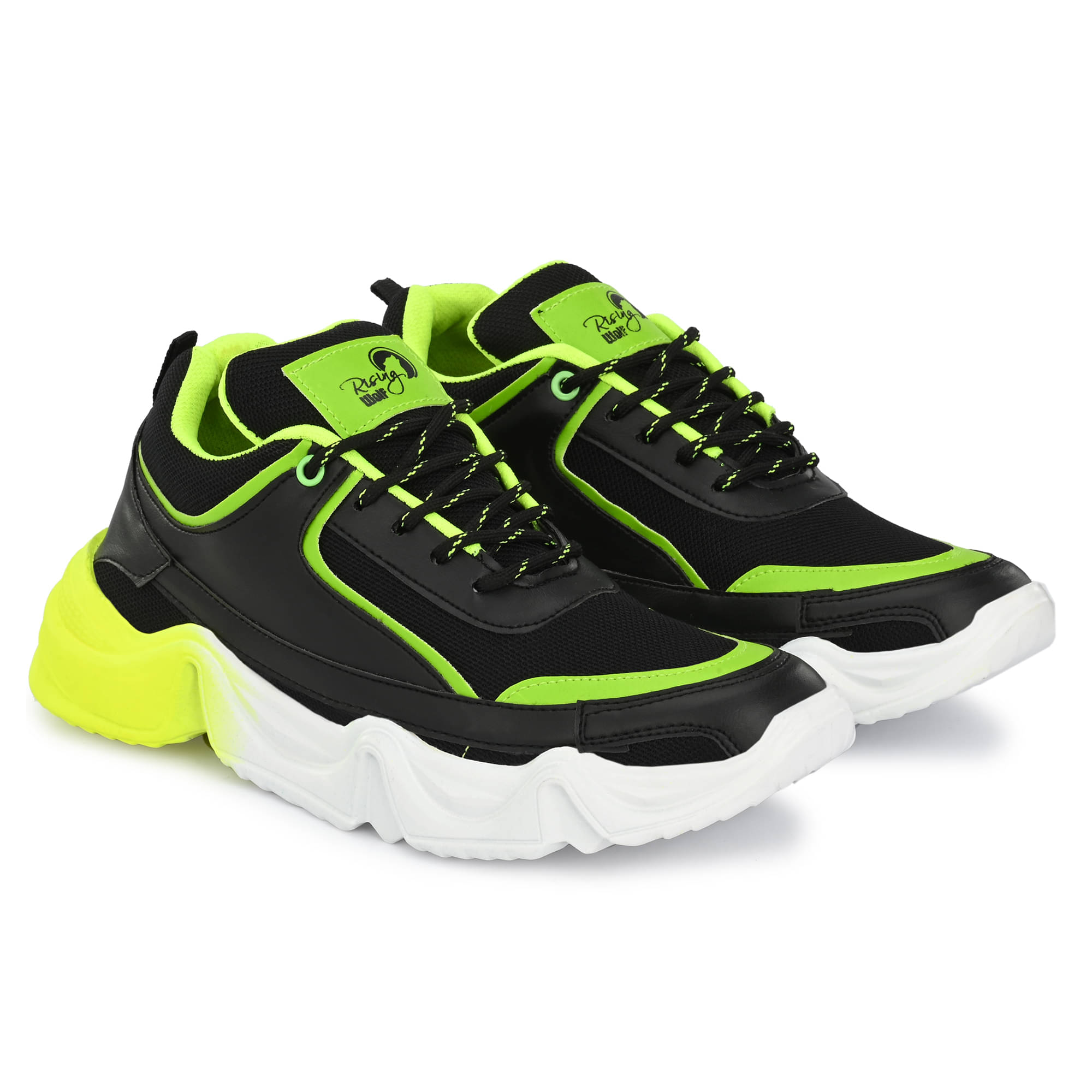     			Rising Wolf Synthetic Leather Sneakers Green Men's Sneakers