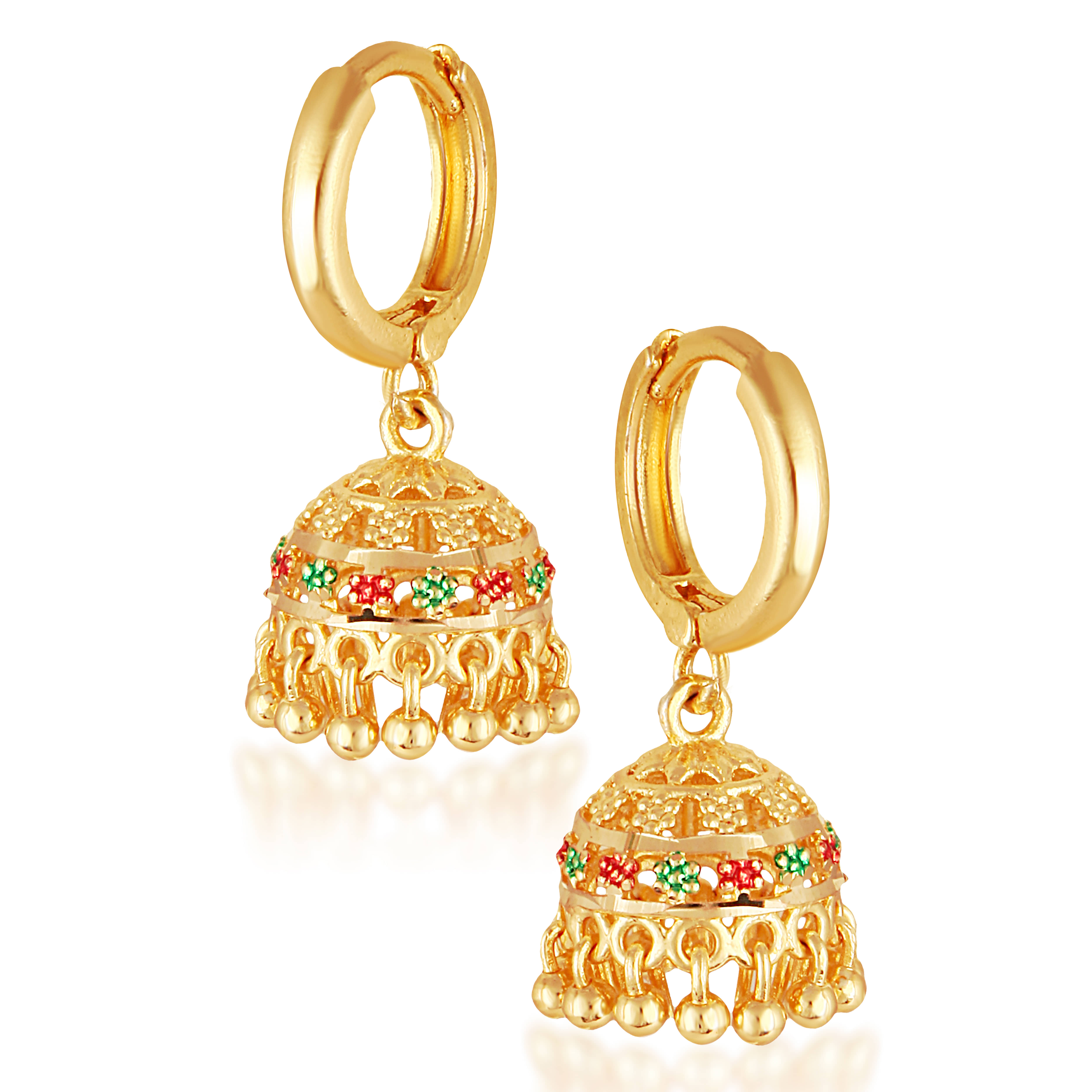 Vighnaharta Golden Stud Earrings ( Pack of 1 ) - Earrings | Buy online on ZillyBuy