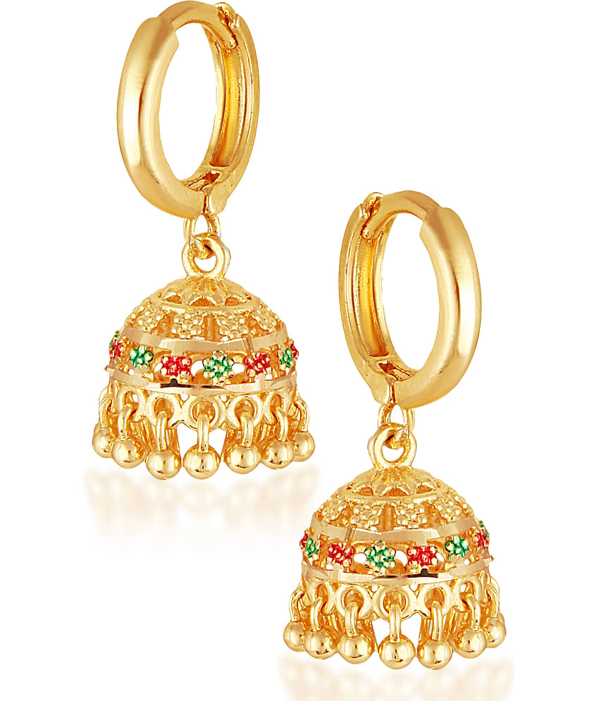 Vighnaharta Golden Stud Earrings ( Pack of 1 ) - Earrings | Buy online on ZillyBuy