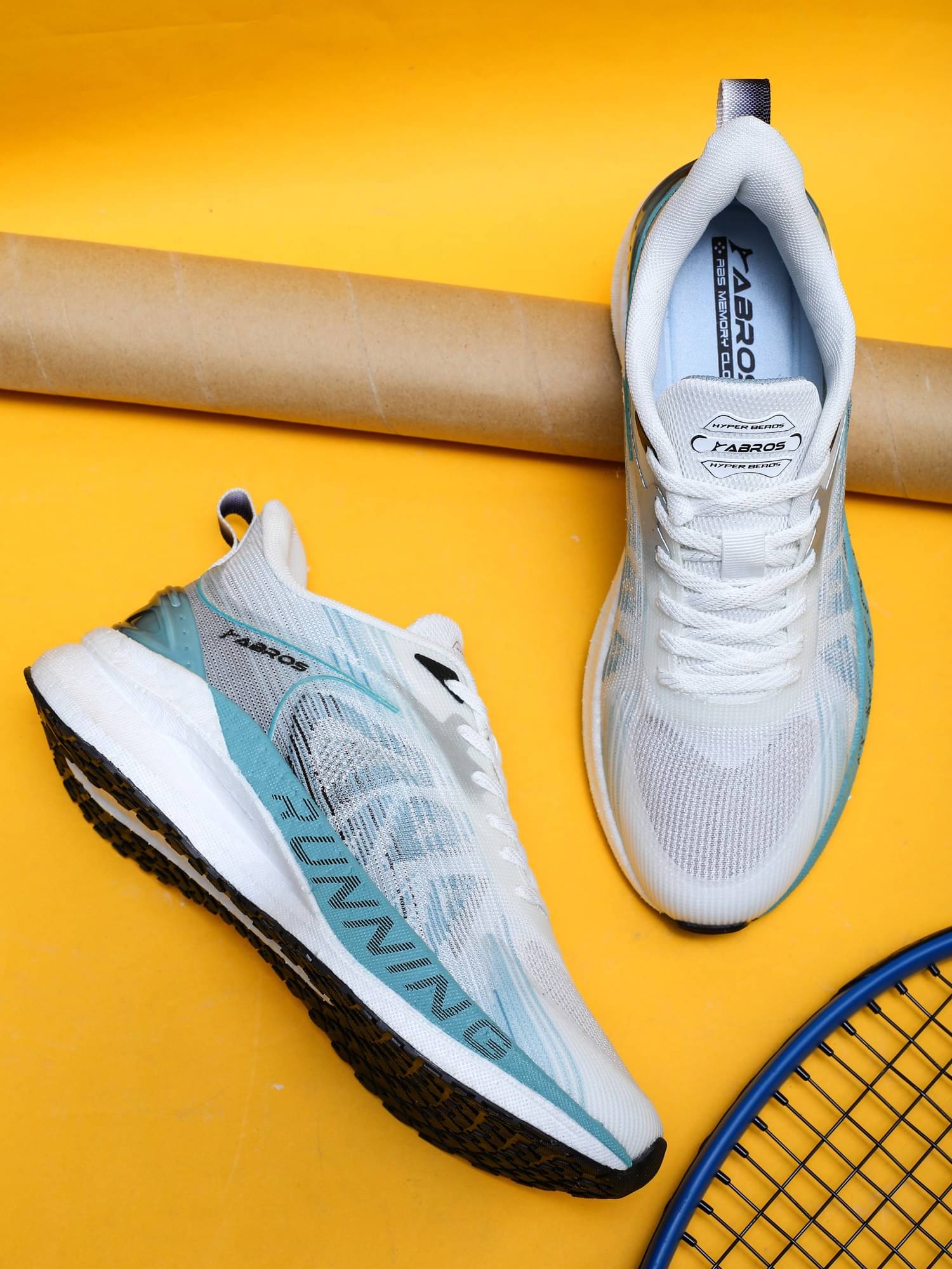    			Abros DAILY Off White Men's Sports Running Shoes