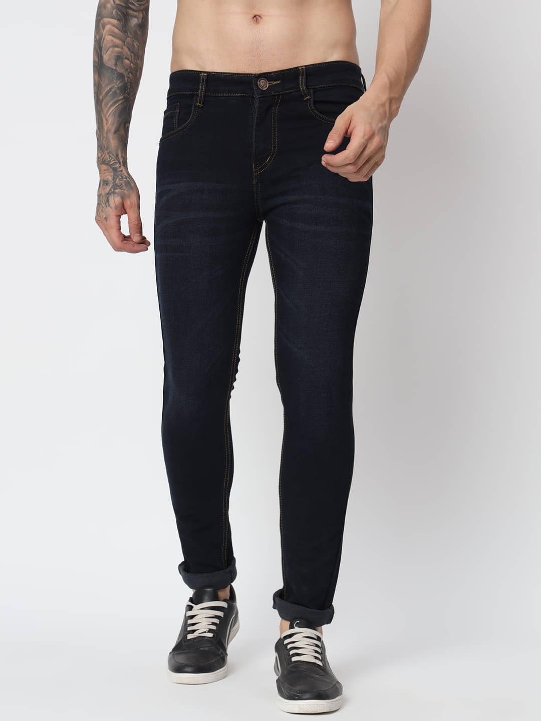     			AngelFab Skinny Fit Faded Men's Jeans - Black ( Pack of 1 )