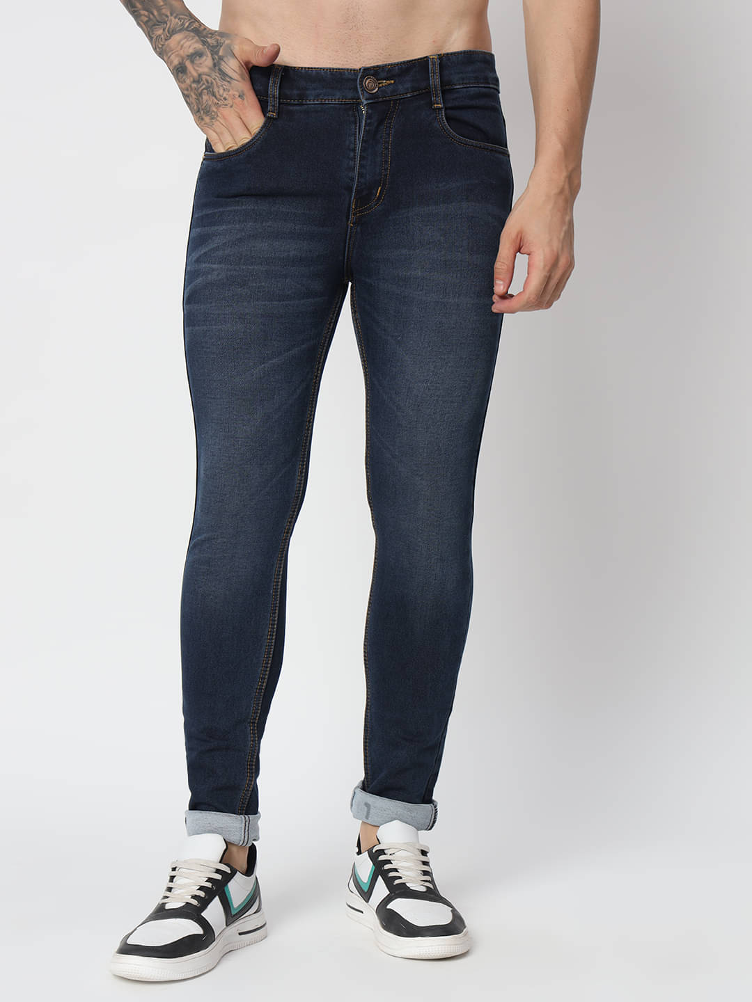     			AngelFab Skinny Fit Faded Men's Jeans - Blue ( Pack of 1 )