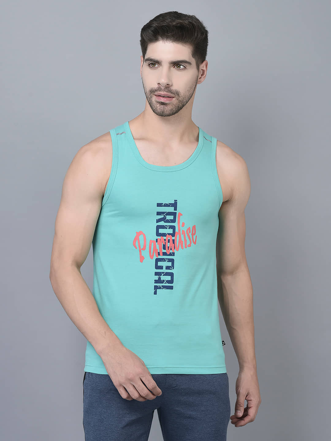 Pack of 1 Dollar Green Tank Top Cotton Blend Men's Vest - Nightwear & Loungewear | Buy online on ZillyBuy
