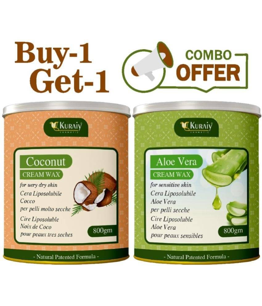 KURAIY Coconut And Aloevera Wax for Smooth Hair Removal - 800gm extracts (Pack of 2) KURAIY Coconut And Aloevera Wax for Smooth Hair Removal - 800gm extracts (Pack of 2)