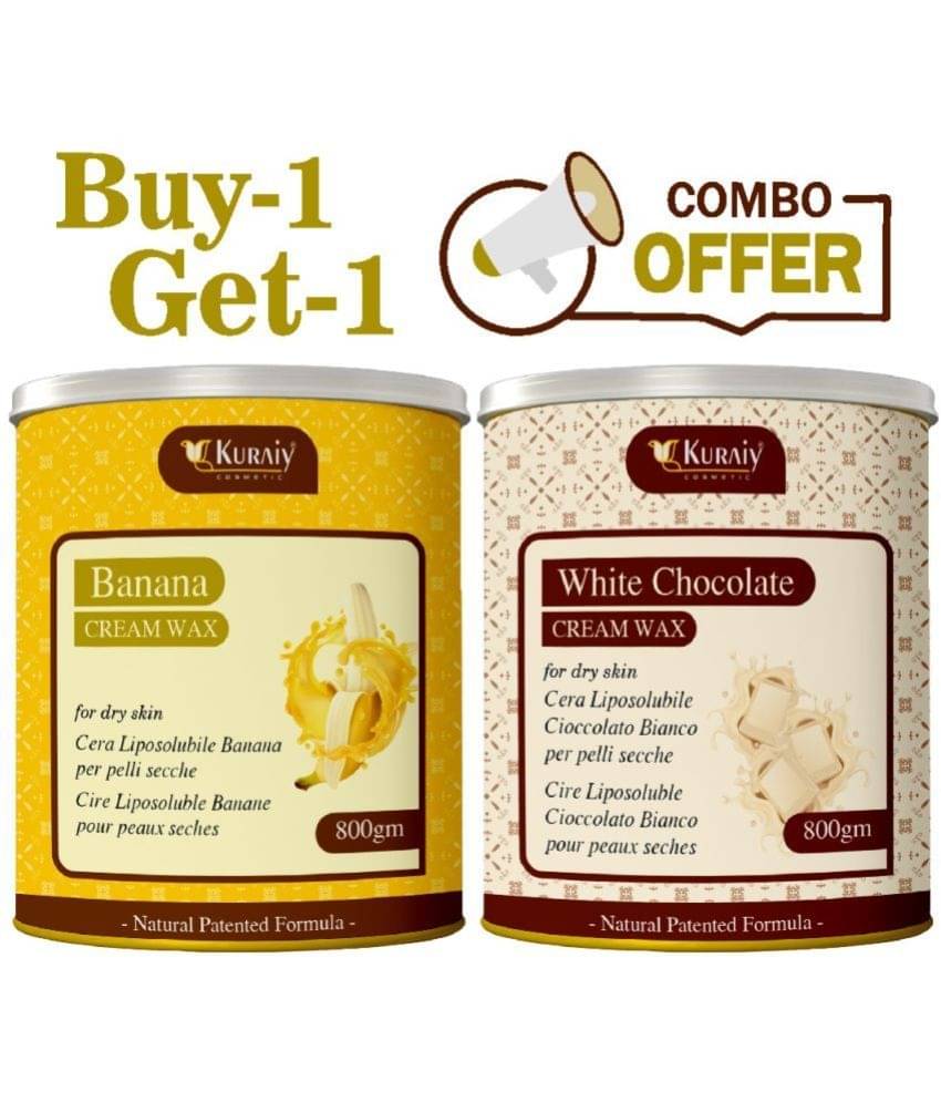KURAIY White Chocolate And Banana Wax for Smooth Hair Removal - 800gm extracts (Pack of 2) KURAIY White Chocolate And Banana Wax for Smooth Hair Removal - 800gm extracts (Pack of 2)