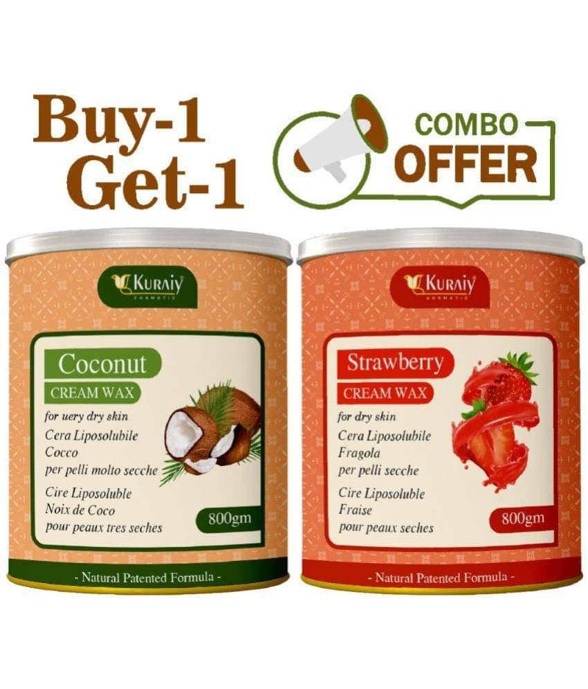 KURAIY Strawberry And Coconut Wax for Smooth Hair Removal - 800gm extracts (Pack of 2) KURAIY Strawberry And Coconut Wax for Smooth Hair Removal - 800gm extracts (Pack of 2)