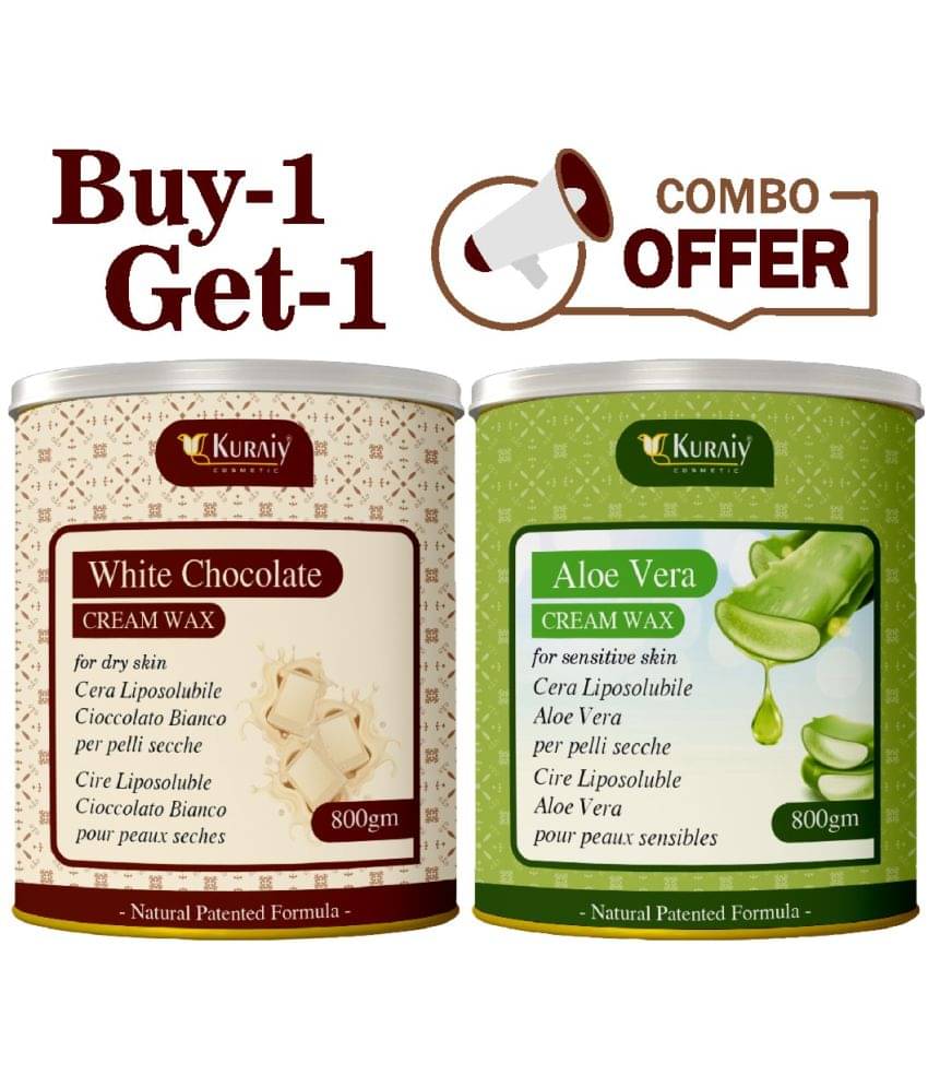 KURAIY White Chocolate And Aloevera Wax for Smooth Hair Removal - 800gm extracts (Pack of 2) KURAIY White Chocolate And Aloevera Wax for Smooth Hair Removal - 800gm extracts (Pack of 2)