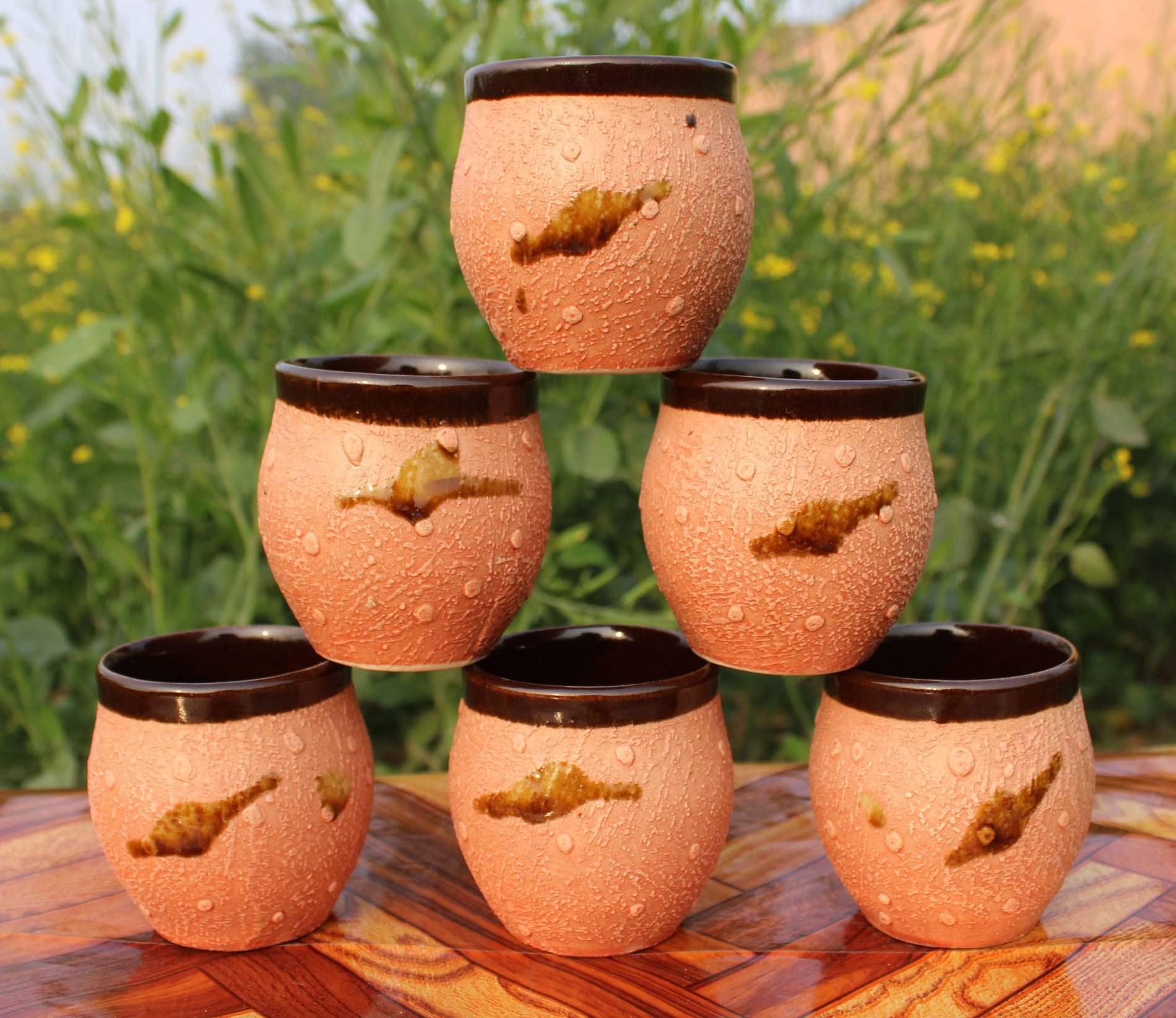     			Laghima jadon Ceramic Kullads Solid Ceramic Tea Cup 180 ml ( Pack of 6 )