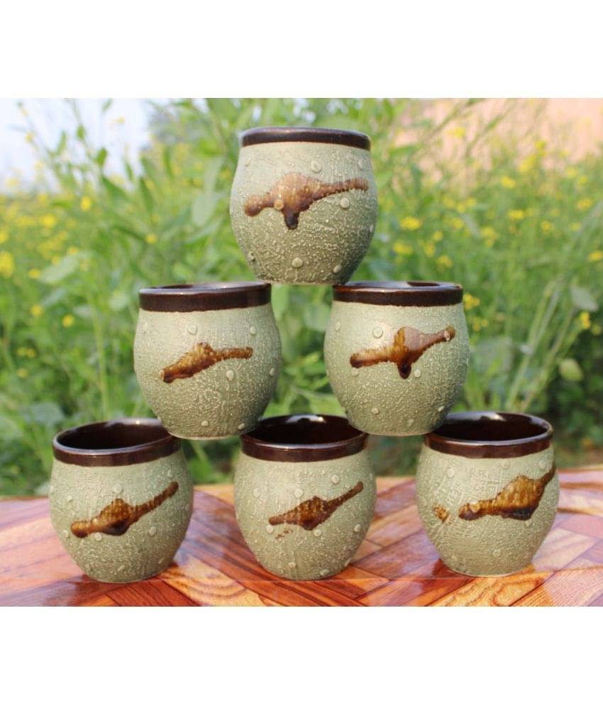     			Laghima jadon Ceramic Kullads Solid Ceramic Tea Cup 180 ml ( Pack of 6 )