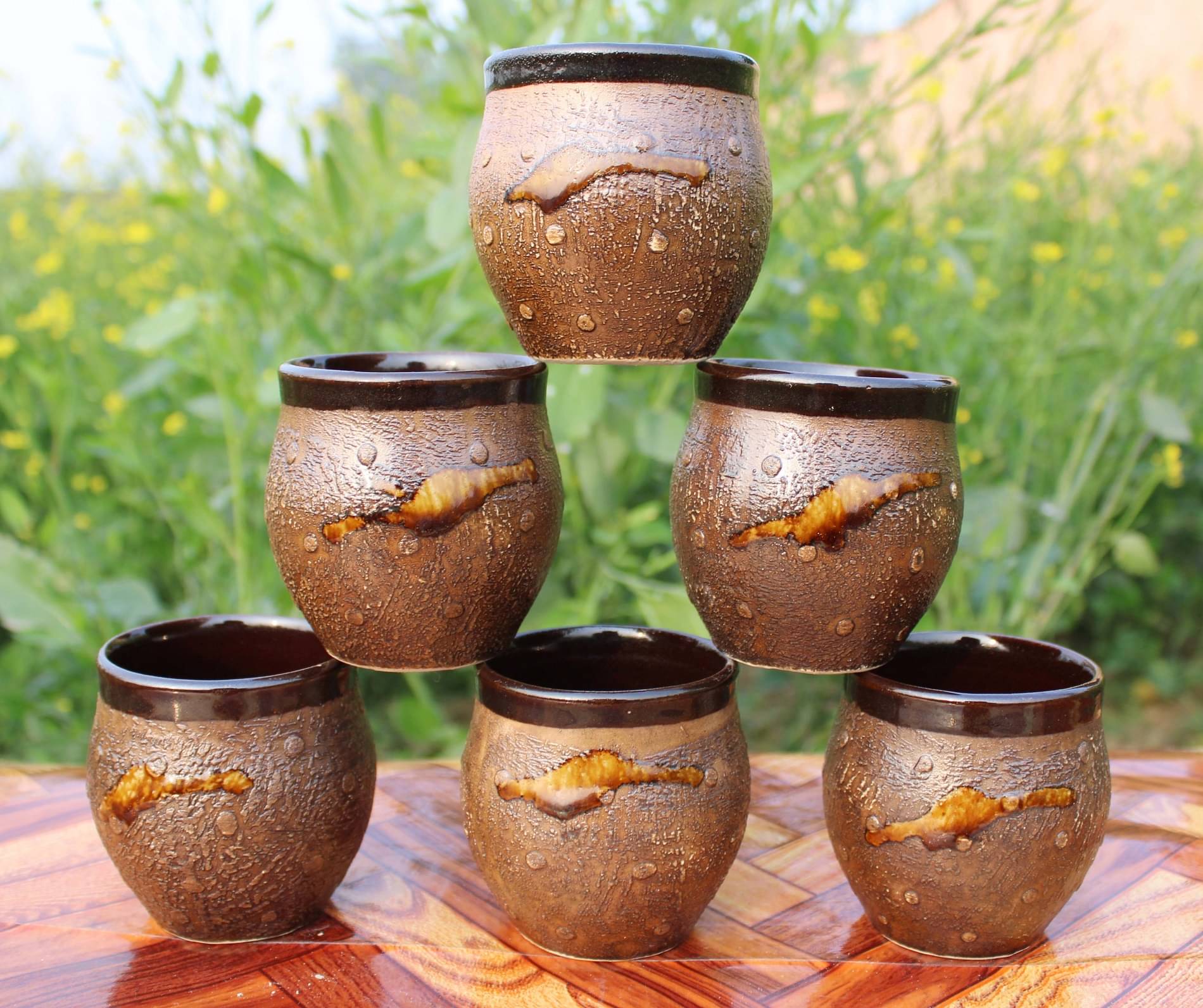     			Laghima jadon Ceramic Kullads Solid Ceramic Tea Cup 180 ml ( Pack of 6 )