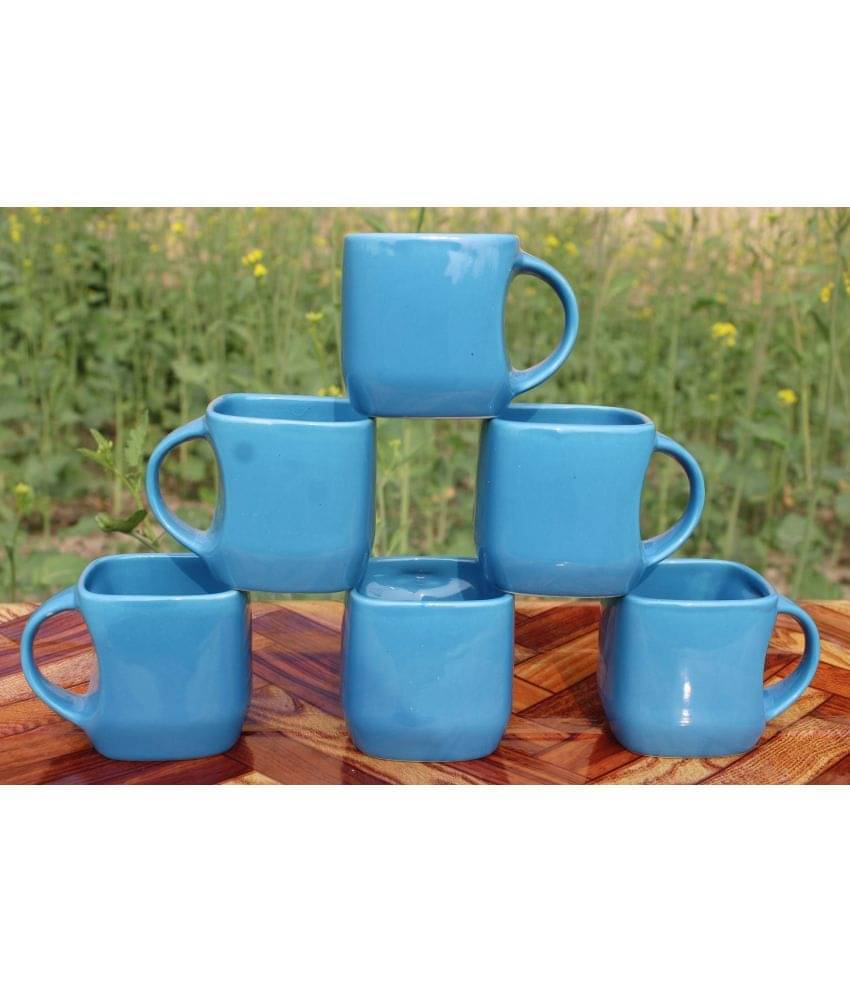    			Laghima jadon Finish Square Shape Solid Ceramic Tea Cup 130 ml ( Pack of 6 )