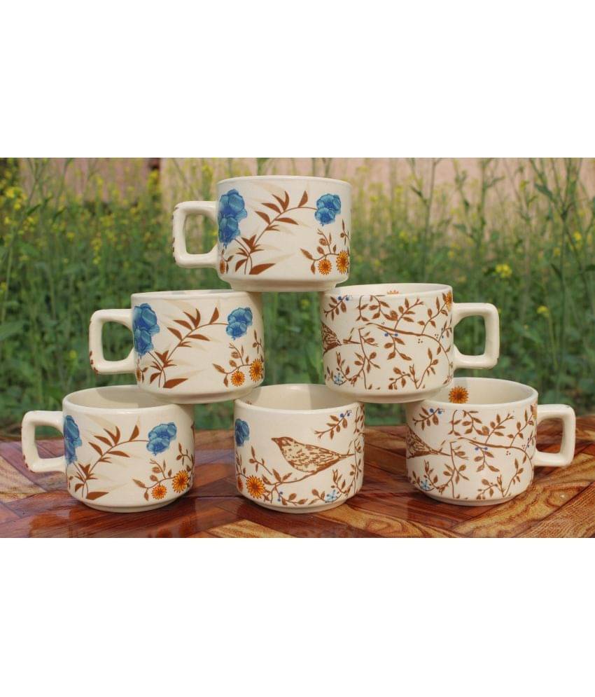Laghima jadon Hotel Cup Sparrow Bird Printed Ceramic Tea Cup 130 ml ( Pack of 6 )     			Laghima jadon Hotel Cup Sparrow Bird Printed Ceramic Tea Cup 130 ml ( Pack of 6 )