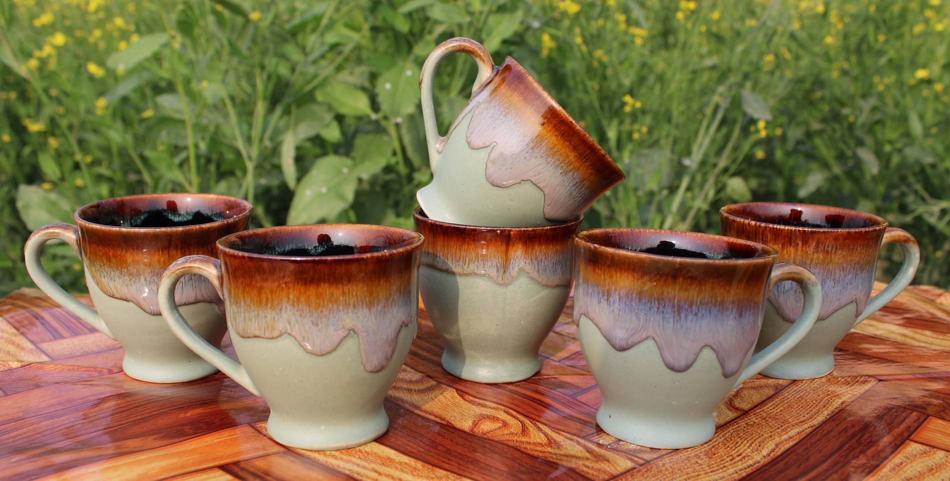 Laghima jadon Sage Green  Worldcup Solid Ceramic Tea Cup 125 ml ( Pack of 6 )     			Laghima jadon Sage Green  Worldcup Solid Ceramic Tea Cup 125 ml ( Pack of 6 )