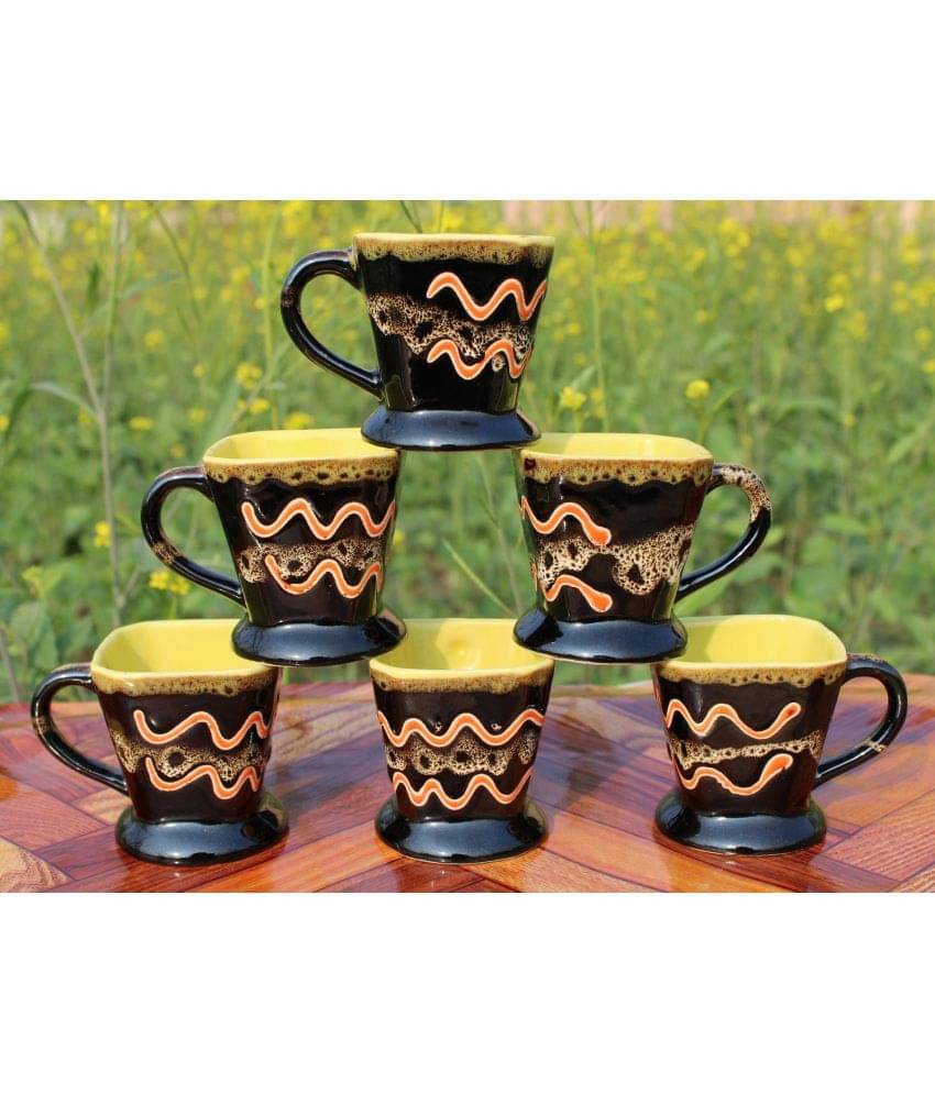 Laghima jadon Square Shape Design Solid Ceramic Tea Cup 80 ml ( Pack of 6 ) Laghima jadon Square Shape Design Solid Ceramic Tea Cup 80 ml ( Pack of 6 )