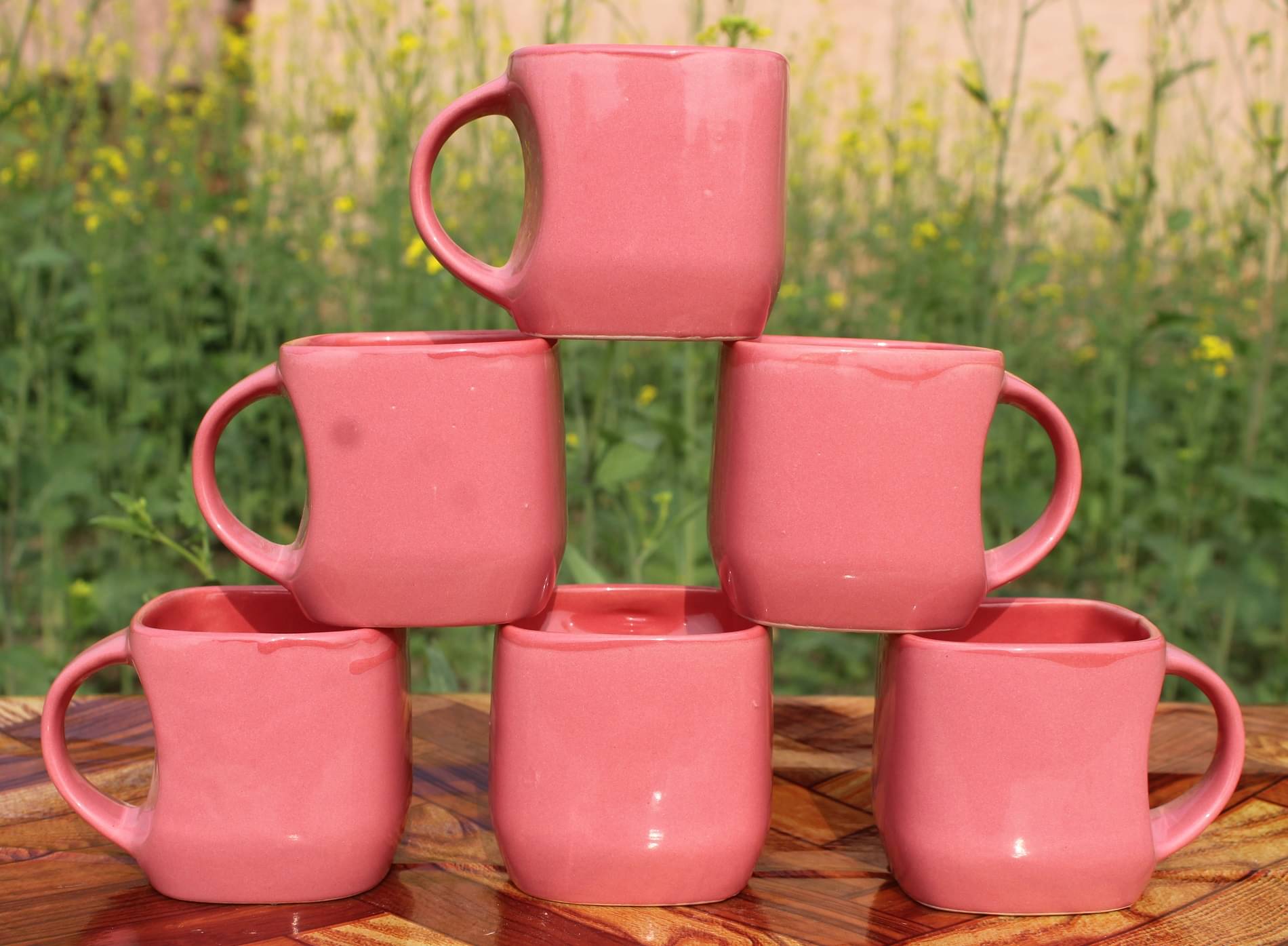     			Laghima jadon Square Shape Solid Ceramic Tea Cup 130 ml ( Pack of 6 )