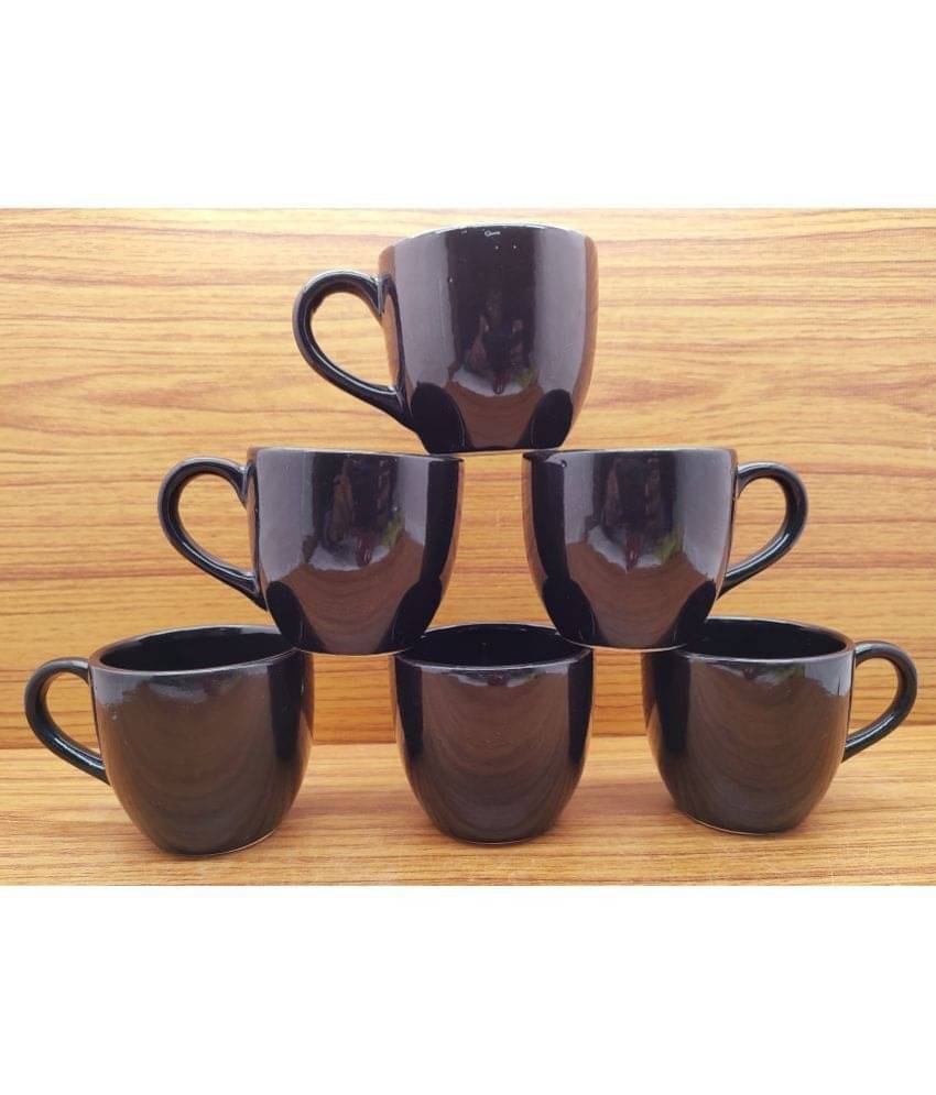     			Laghima jadon U Shape Solid Ceramic Tea Cup 130 ml ( Pack of 6 )