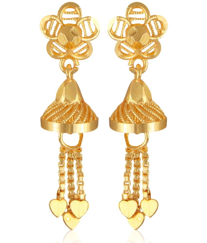 VIVASTRI Golden Jhumki Earrings ( Pack of 1 ) - Earrings | Buy online on ZillyBuy