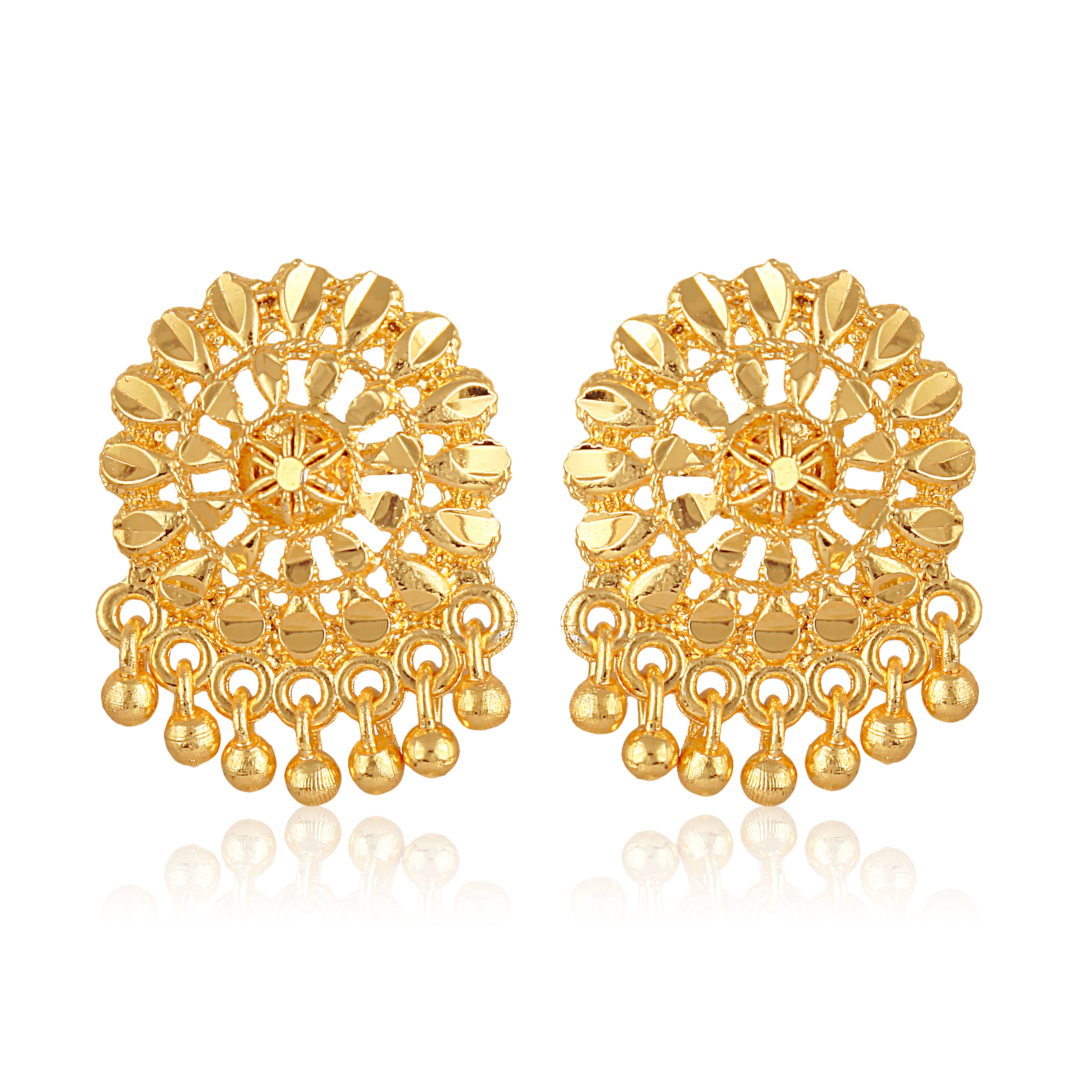 VIVASTRI Golden Stud Earrings ( Pack of 1 ) - Earrings | Buy online on ZillyBuy
