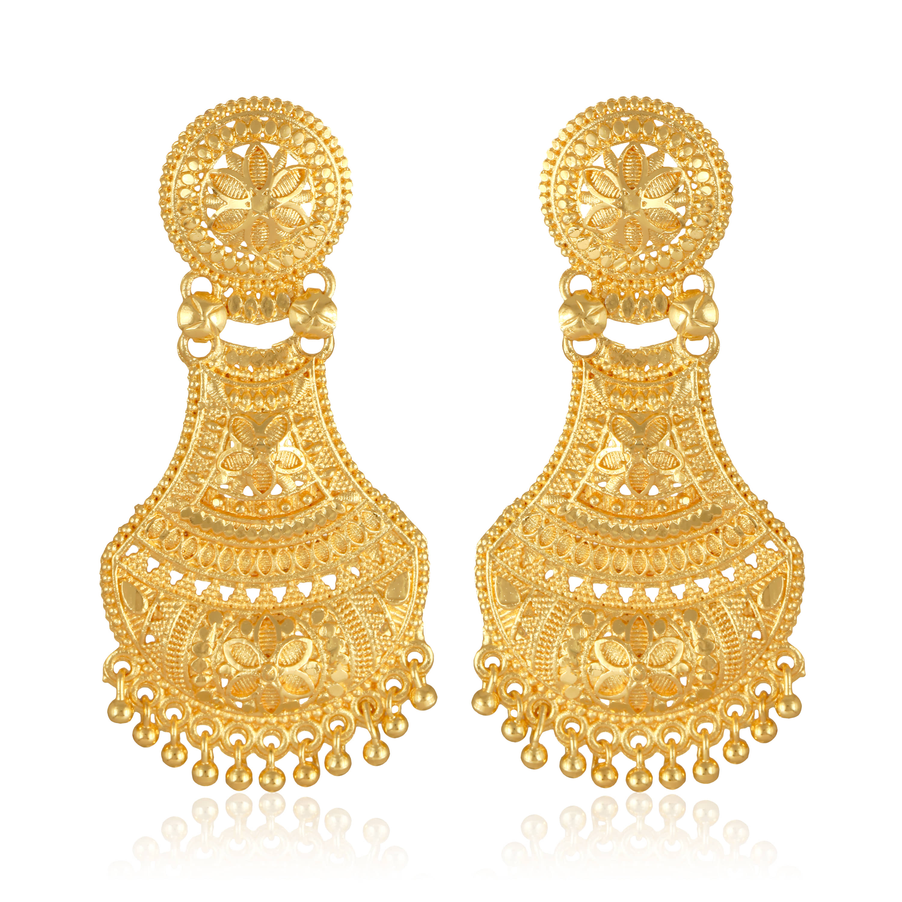 VIVASTRI Golden Stud Earrings ( Pack of 1 ) - Earrings | Buy online on ZillyBuy