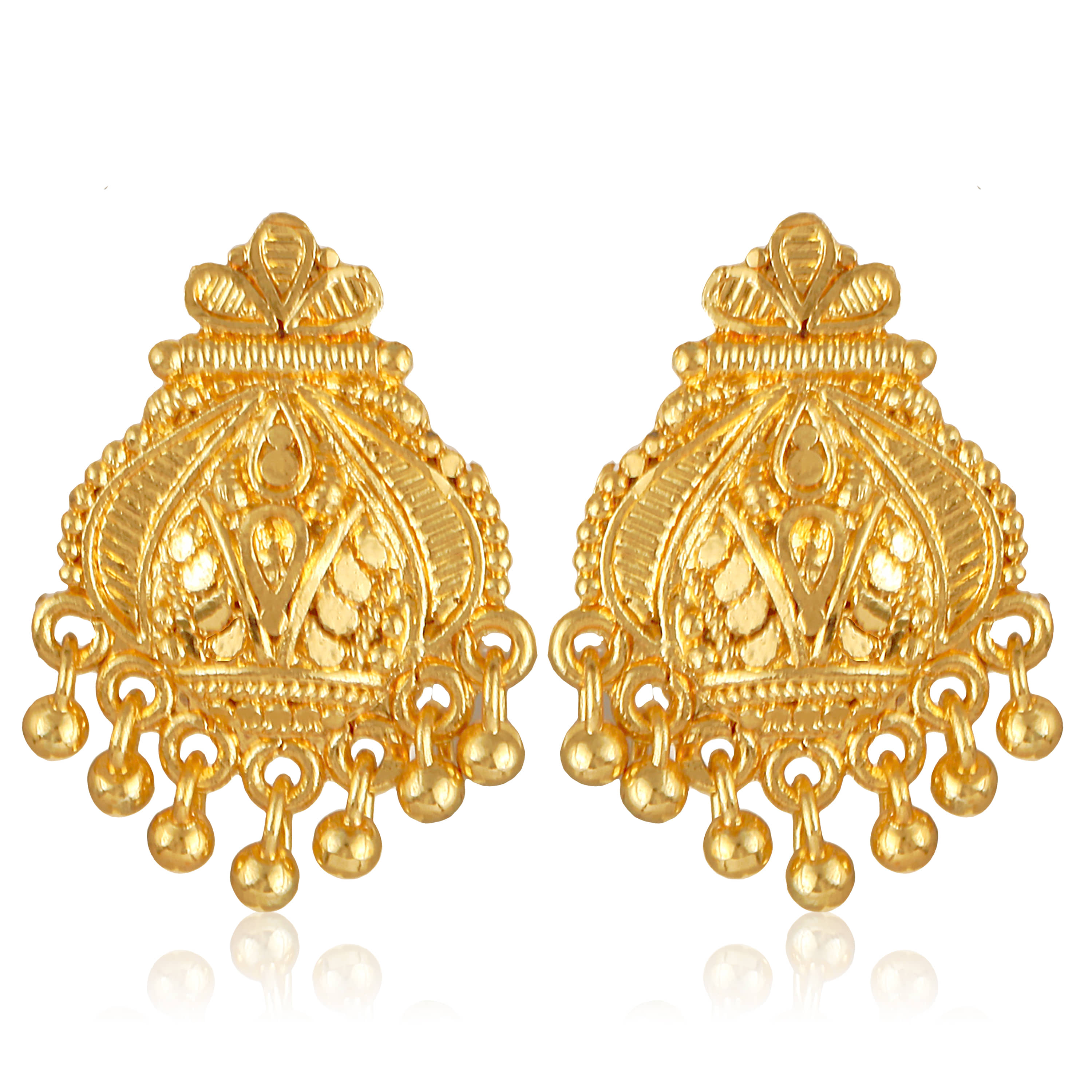 VIVASTRI Golden Stud Earrings ( Pack of 1 ) - Earrings | Buy online on ZillyBuy